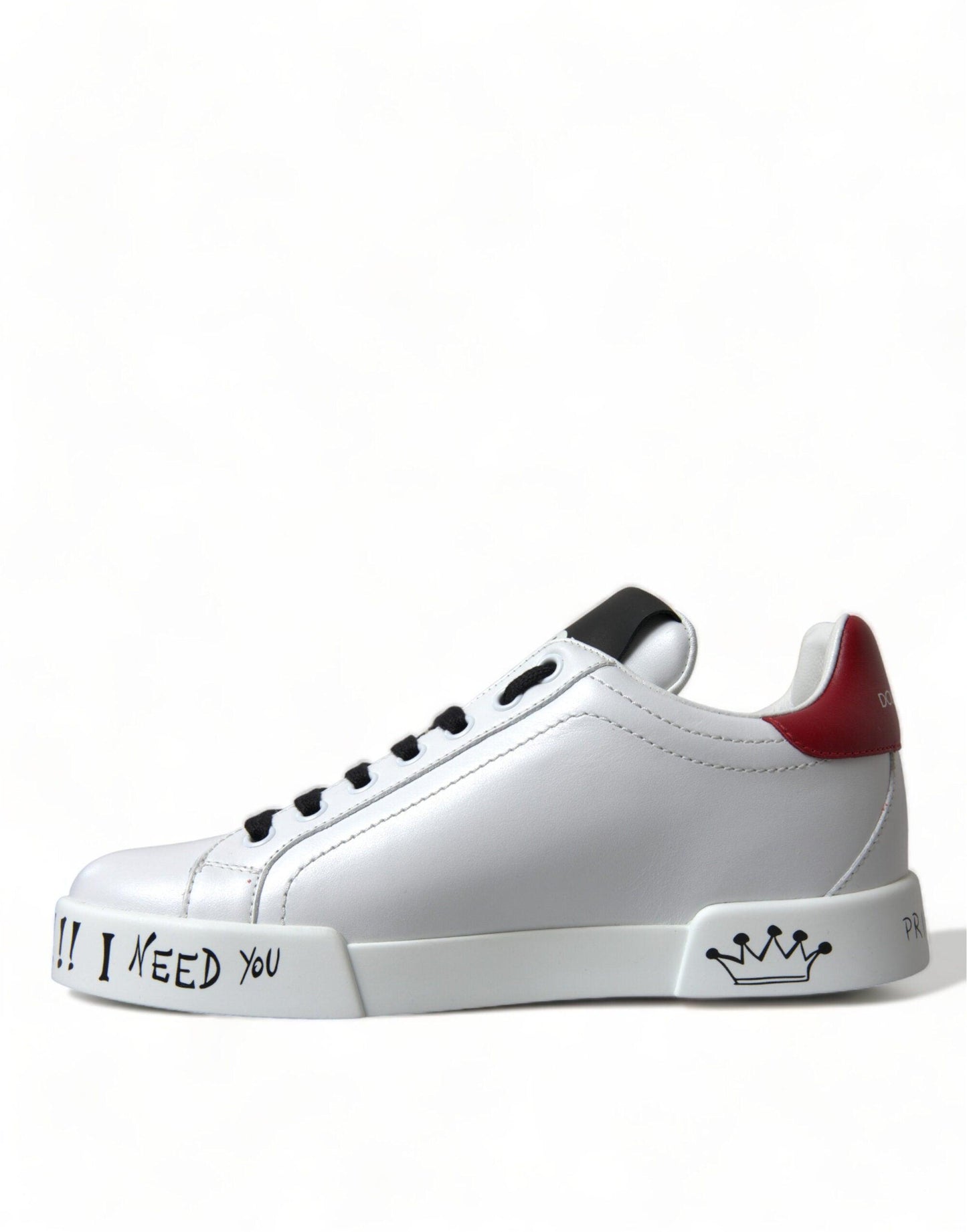 Dolce & Gabbana Chic White Portofino Leather Sneakers - Arichezz.store