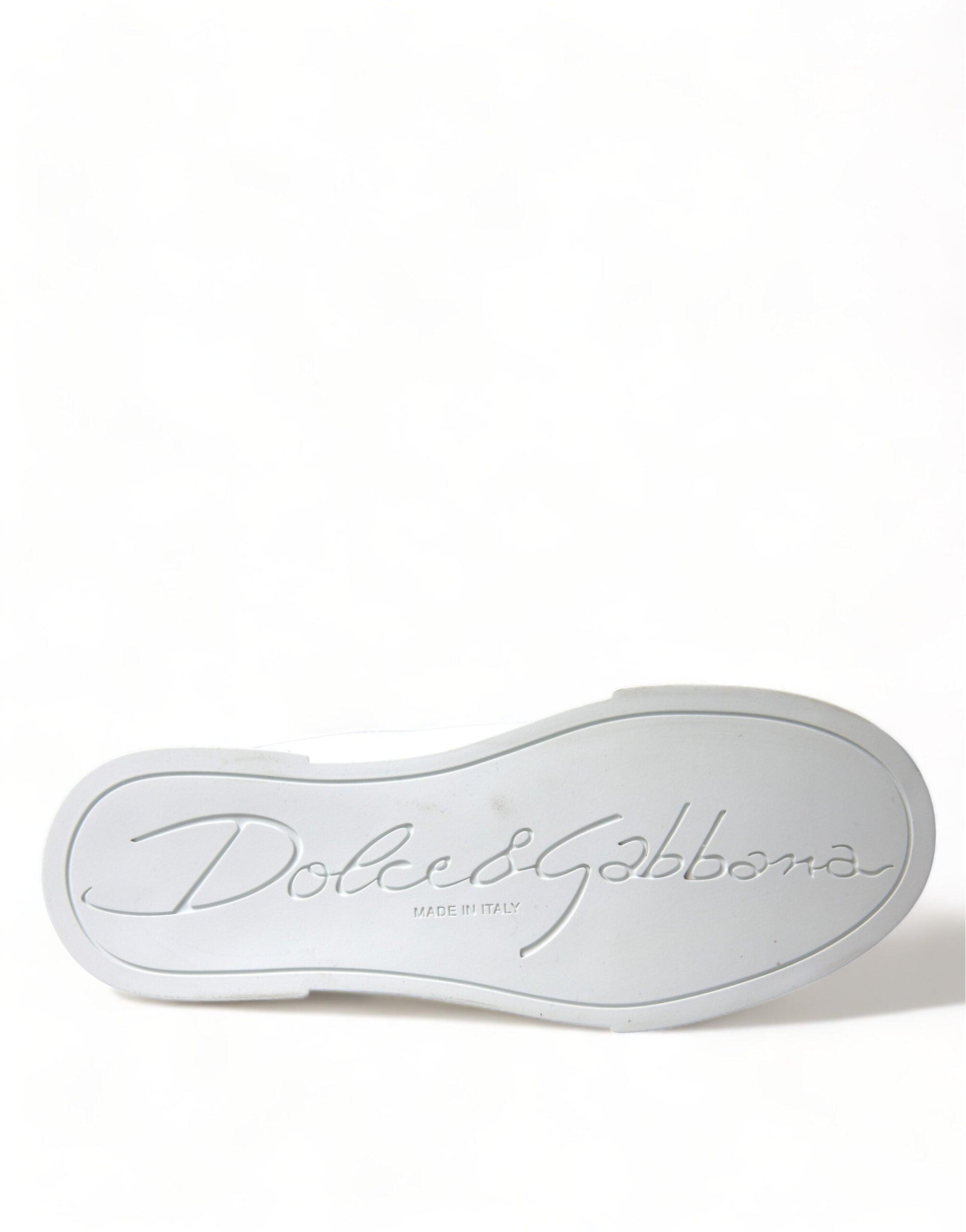 Dolce & Gabbana Chic White Portofino Leather Sneakers - Arichezz.store