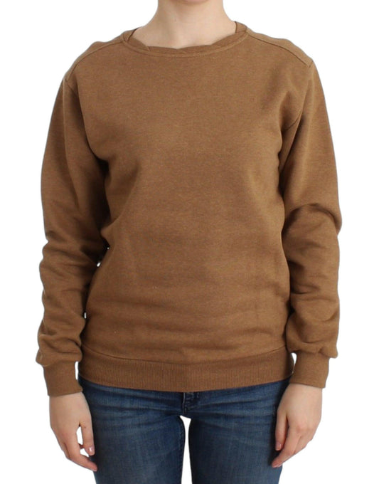 John Galliano Chic Brown Crewneck Cotton Sweater - Arichezz.store