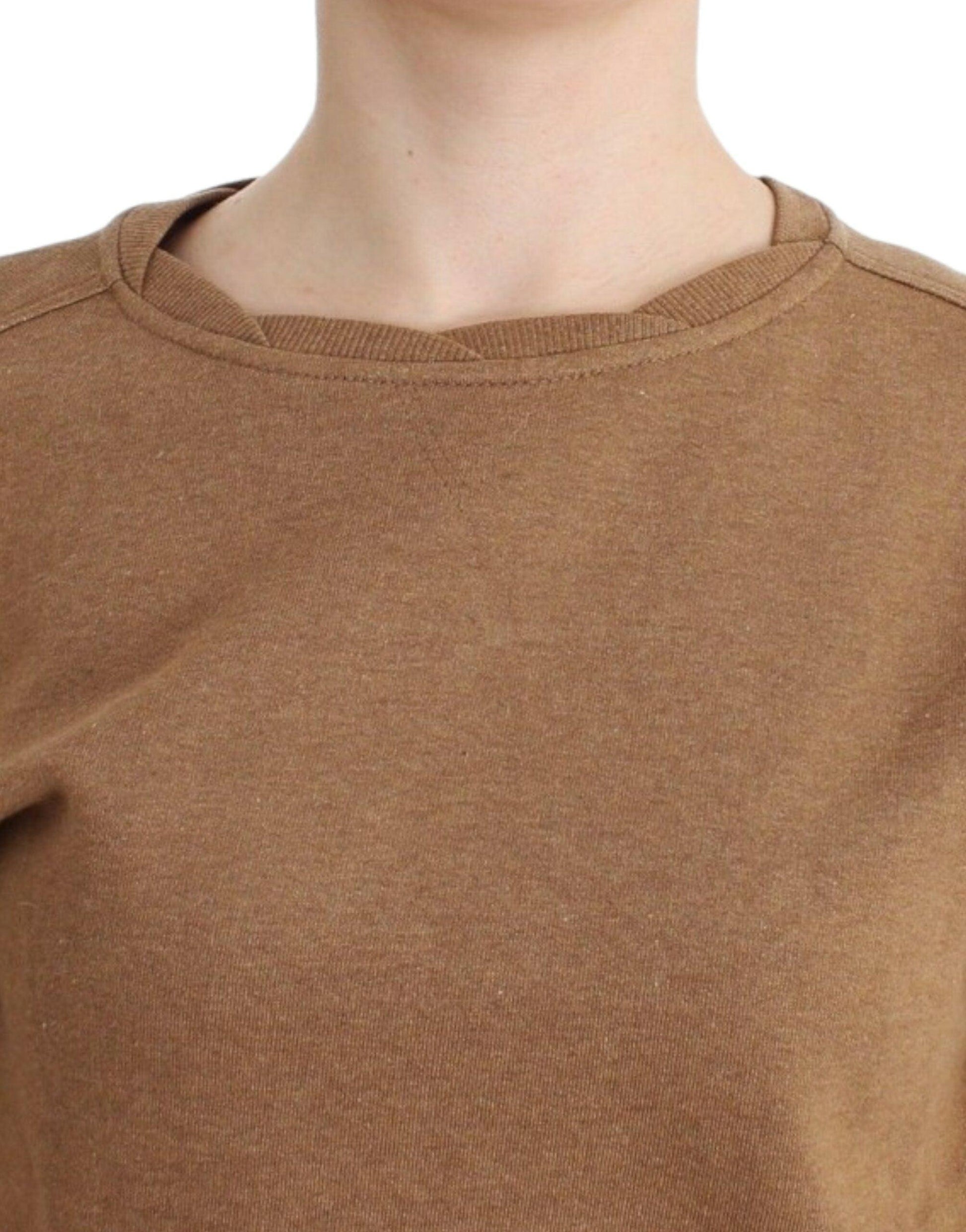 John Galliano Chic Brown Crewneck Cotton Sweater - Arichezz.store