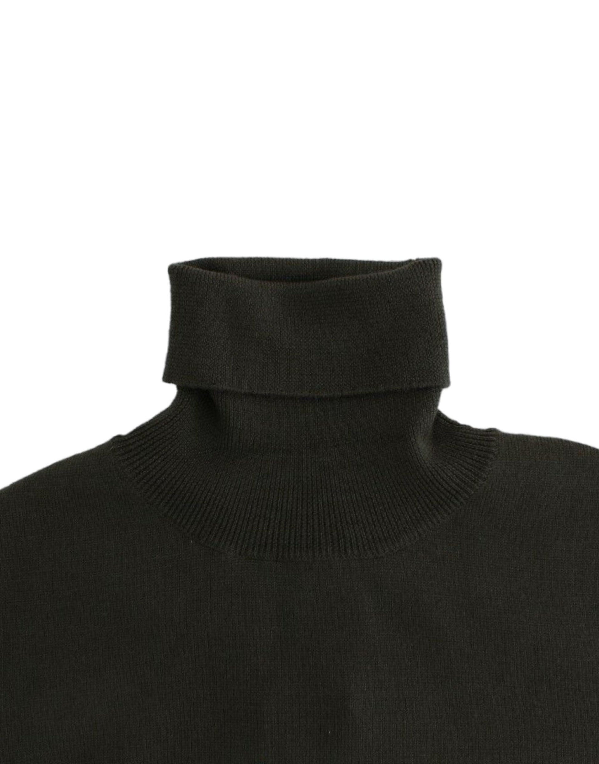 John Galliano Chic Green Turtleneck Virgin Wool Sweater - Arichezz.store