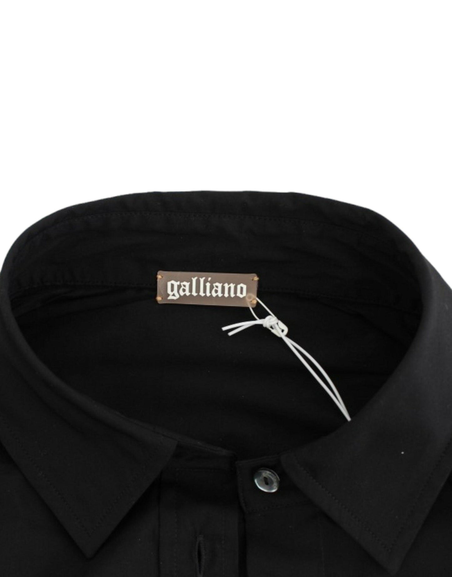 John Galliano Elegant Black Cotton Stretch Shortsleeve Blouse - Arichezz.store