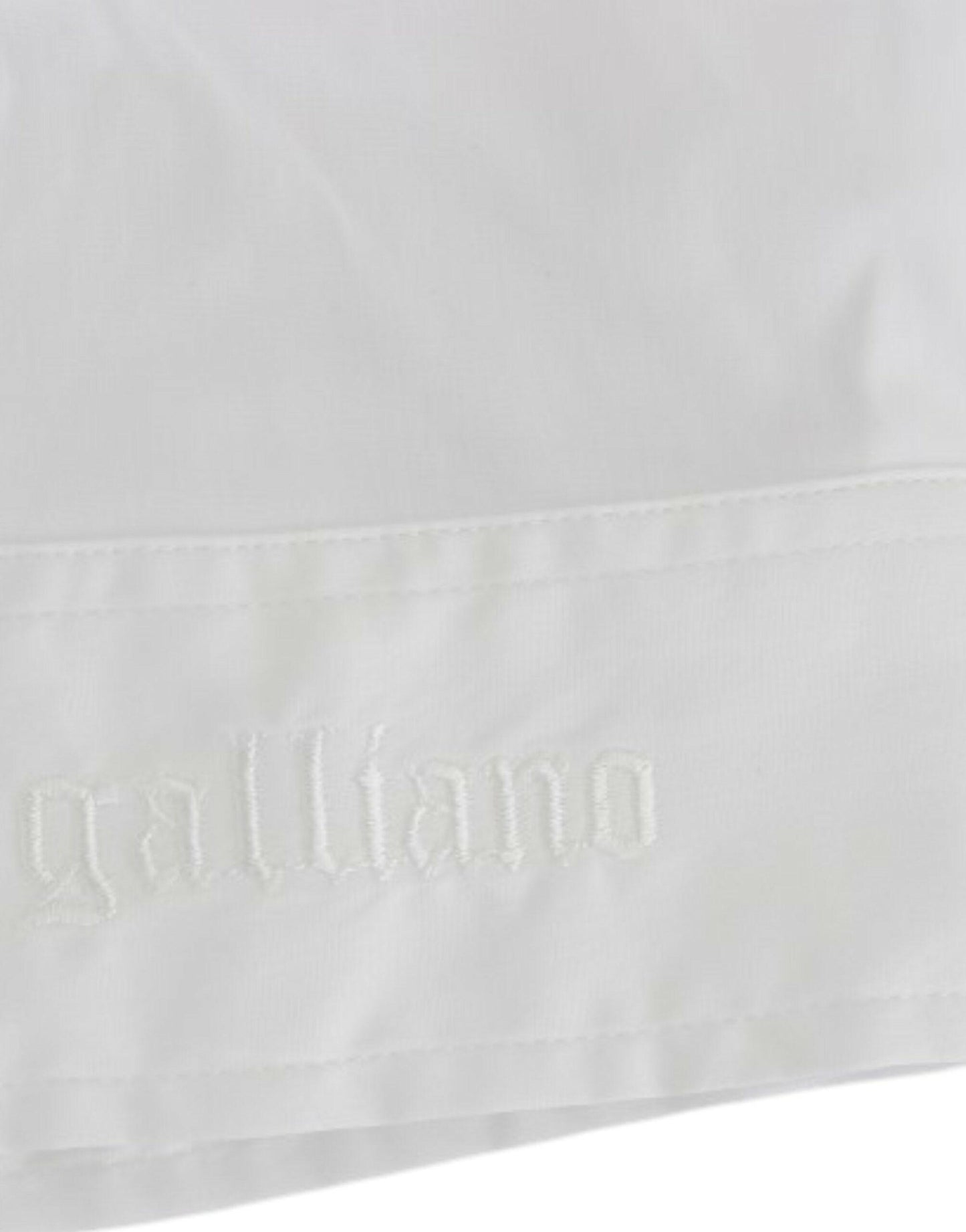 John Galliano Chic White Cotton Blend Shortsleeve Blouse - Arichezz.store