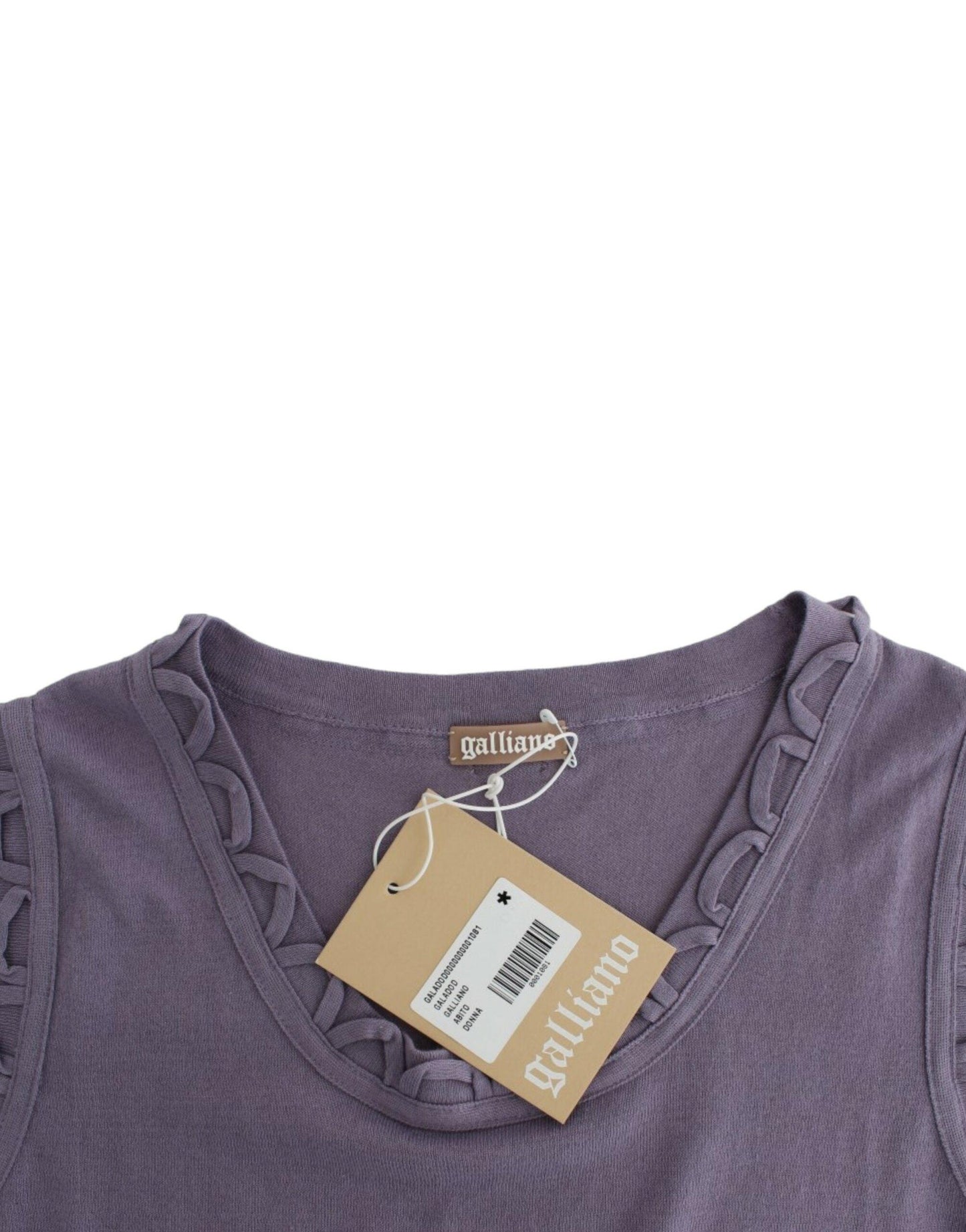 John Galliano Purple Knee-Length Cotton Dress