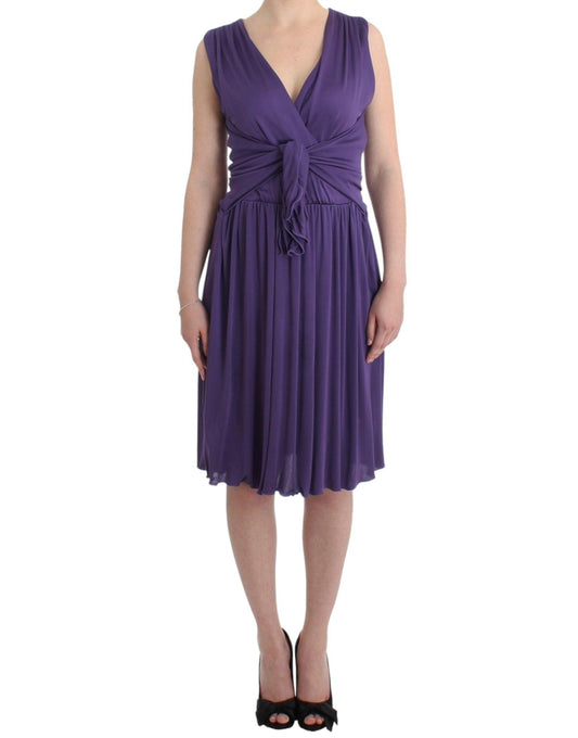 John Galliano Purple Knee-Length Jersey Dress