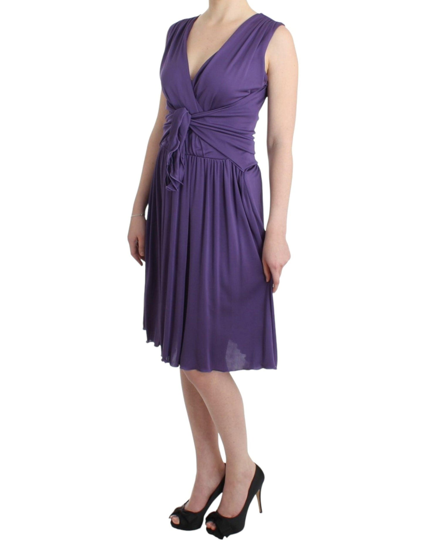 John Galliano Purple Knee-Length Jersey Dress