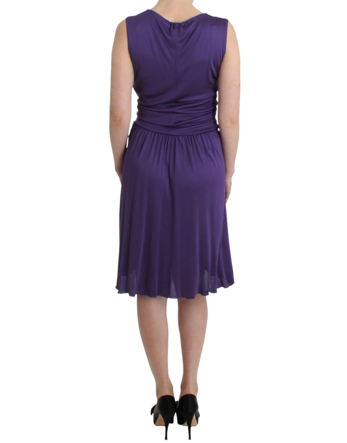 John Galliano Purple Knee-Length Jersey Dress