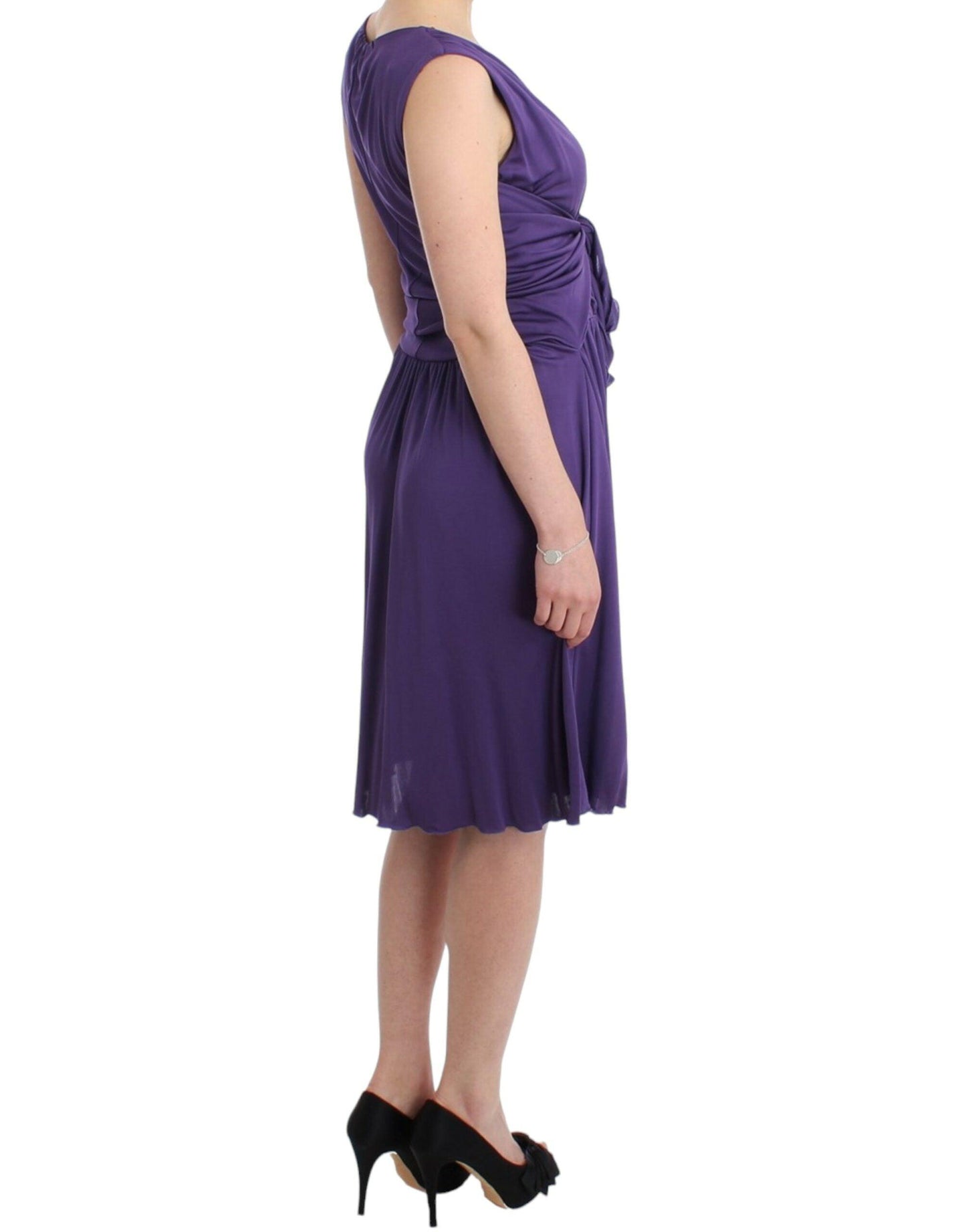 John Galliano Purple Knee-Length Jersey Dress