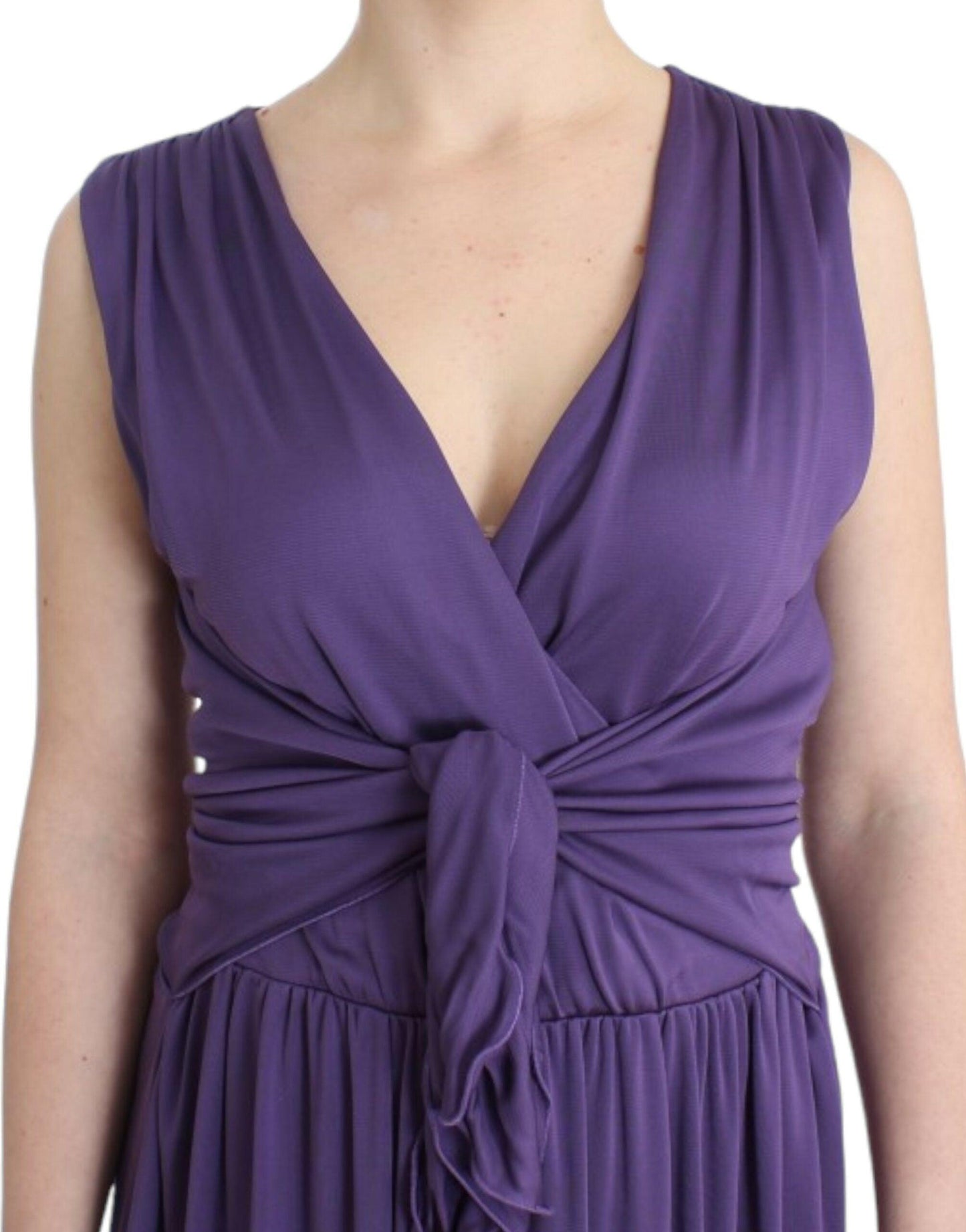 John Galliano Purple Knee-Length Jersey Dress