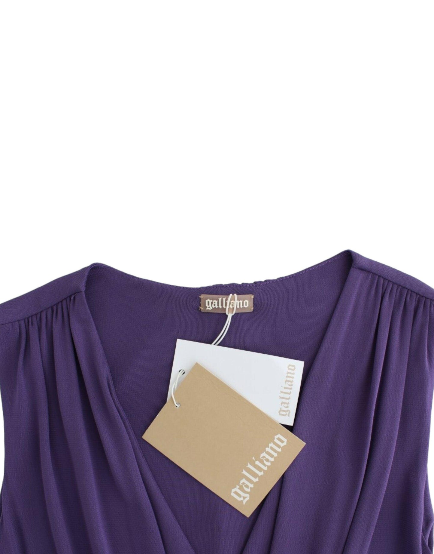 John Galliano Purple Knee-Length Jersey Dress