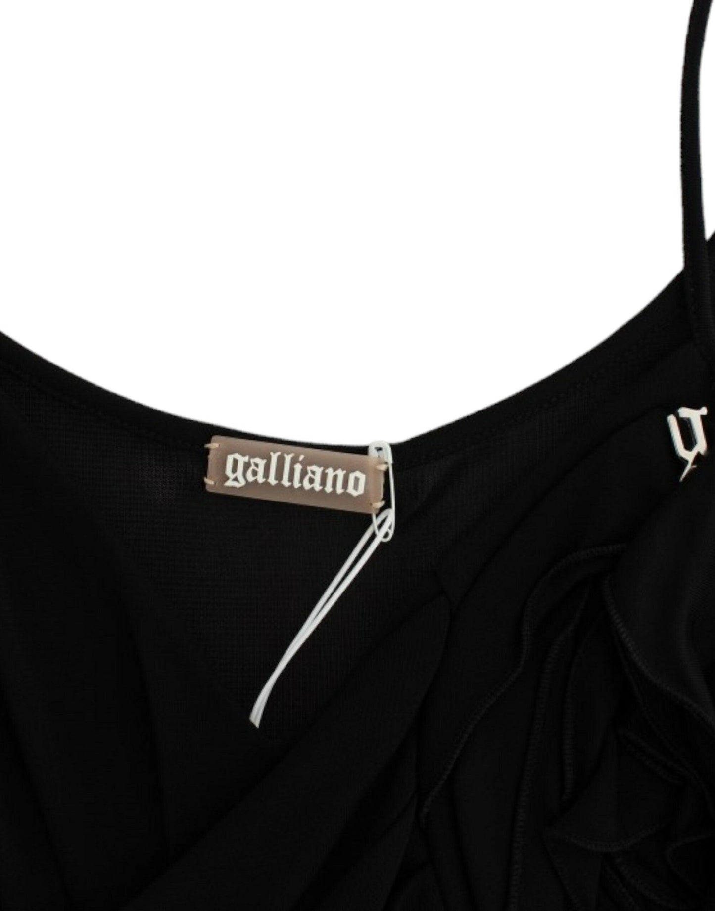 John Galliano Black Jersey Knee-Length Dress