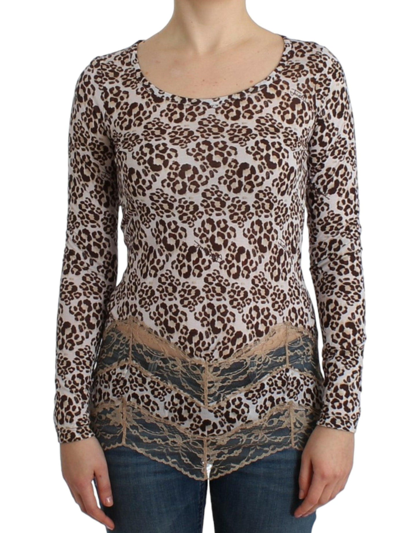 Cavalli Elegant Floral Lace Longsleeve Top - Arichezz.store