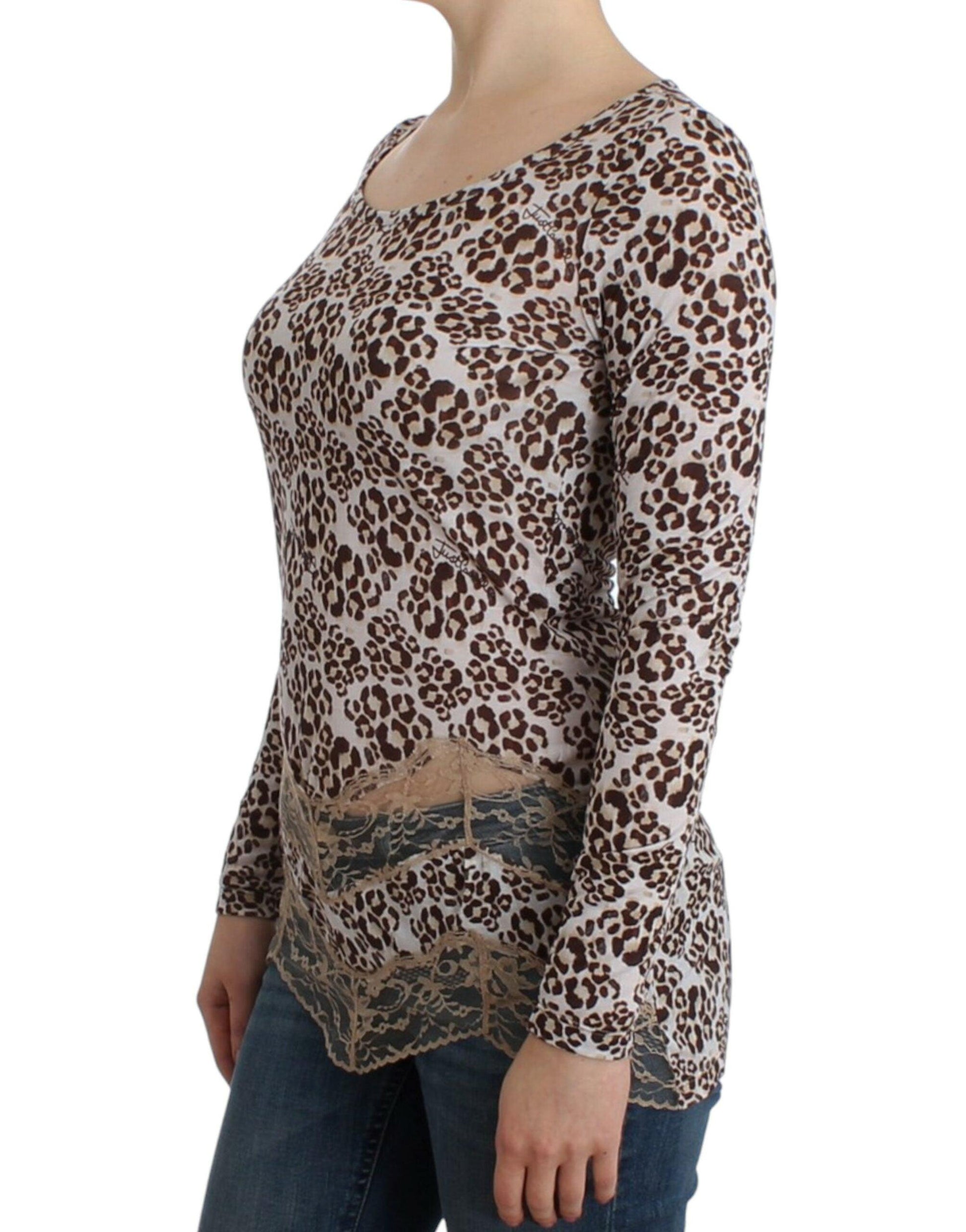 Cavalli Elegant Floral Lace Longsleeve Top - Arichezz.store