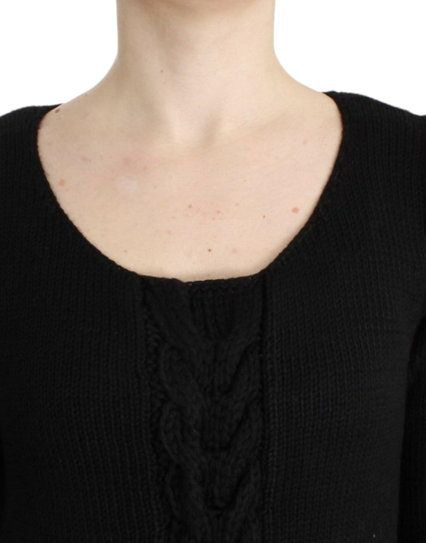 Cavalli Alluring Black Knitted Crew Neck Sweater - Arichezz.store