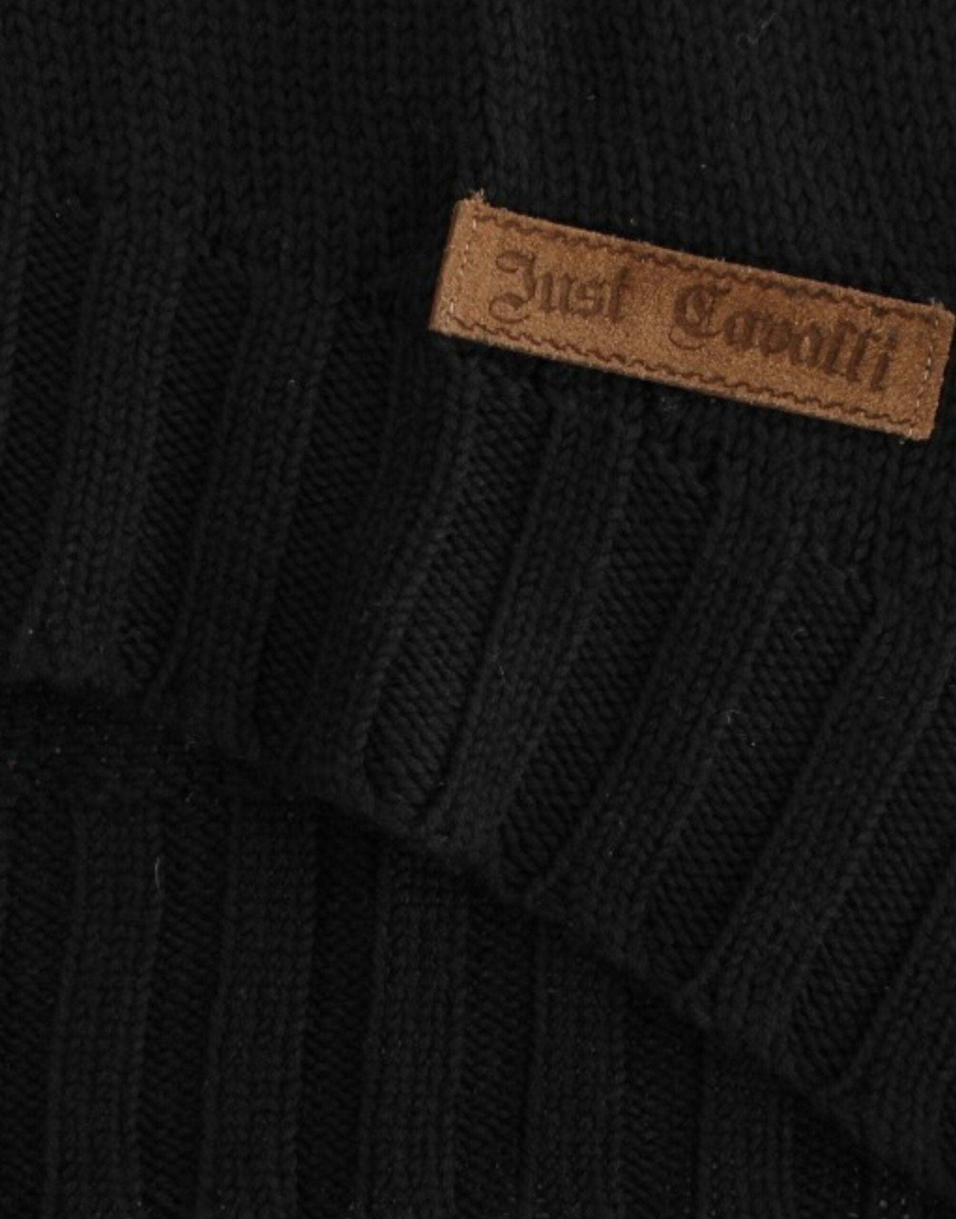 Cavalli Alluring Black Knitted Crew Neck Sweater - Arichezz.store