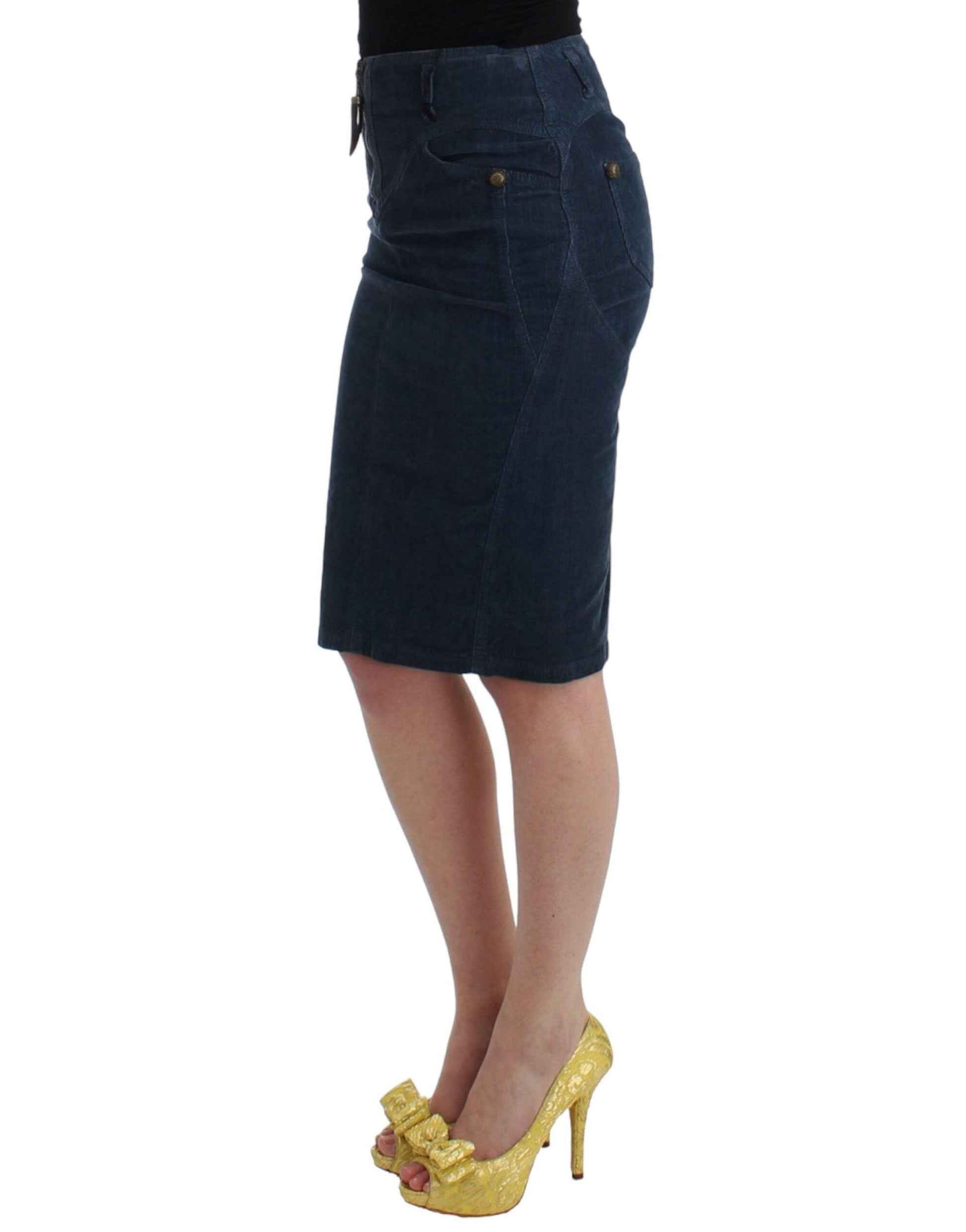 Cavalli Elegant Blue Pencil Skirt - Arichezz.store