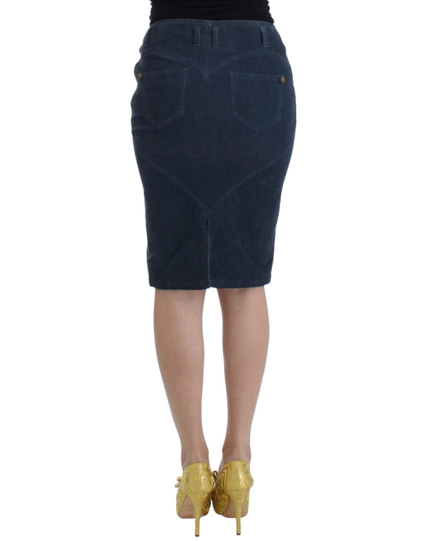 Cavalli Elegant Blue Pencil Skirt - Arichezz.store