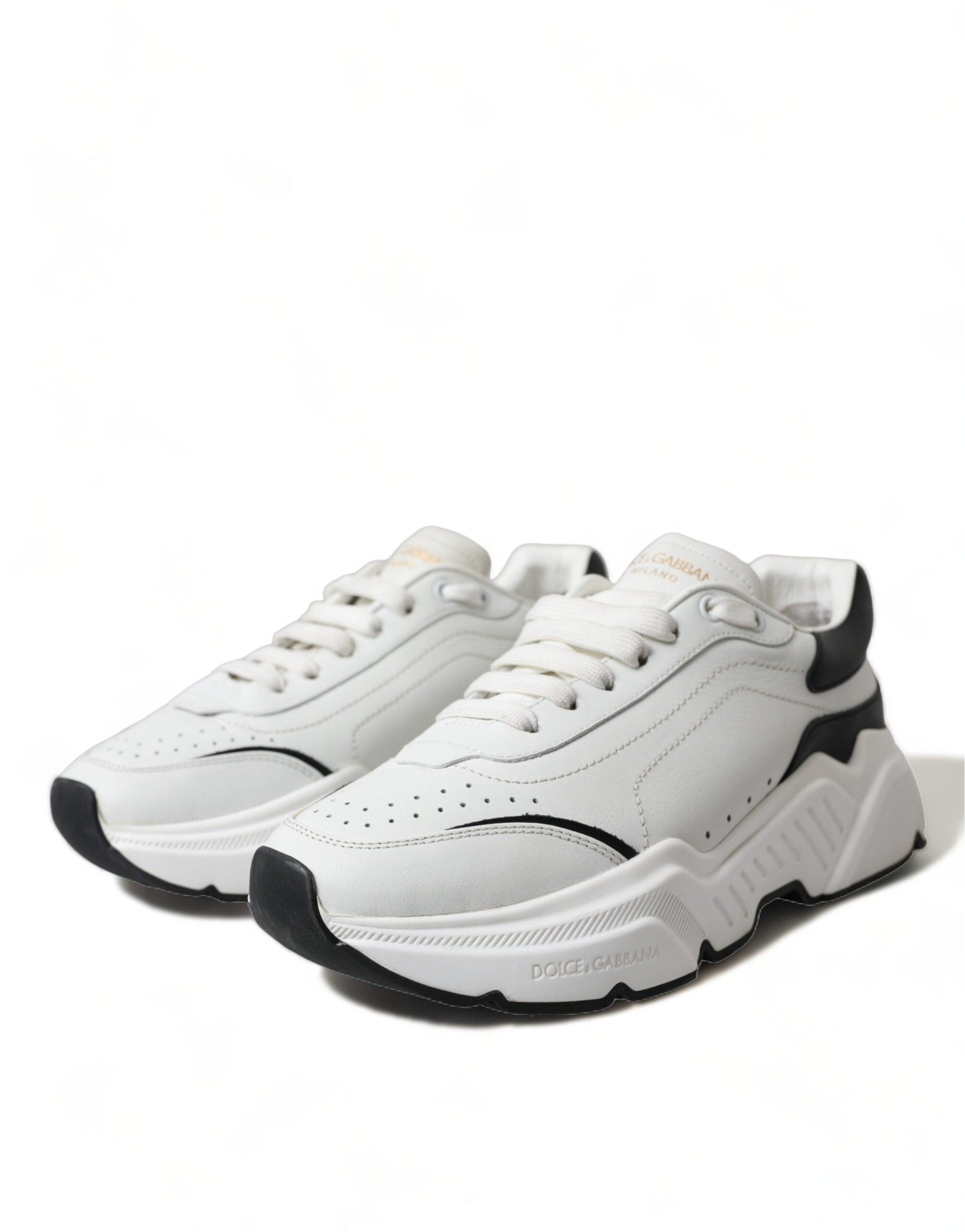 Dolce & Gabbana Chic Black & White Daymaster Leather Sneakers - Arichezz.store