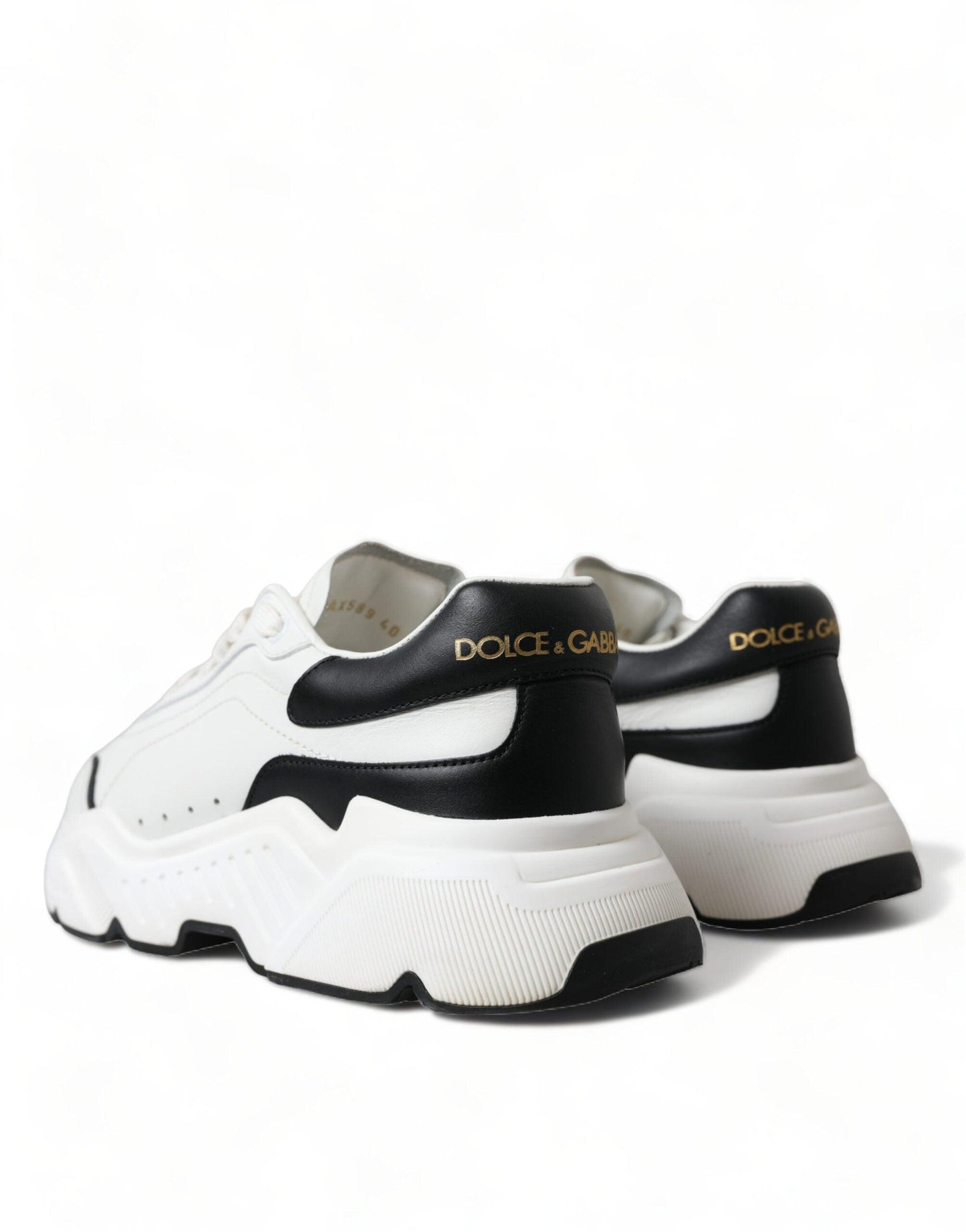 Dolce & Gabbana Chic Black & White Daymaster Leather Sneakers - Arichezz.store