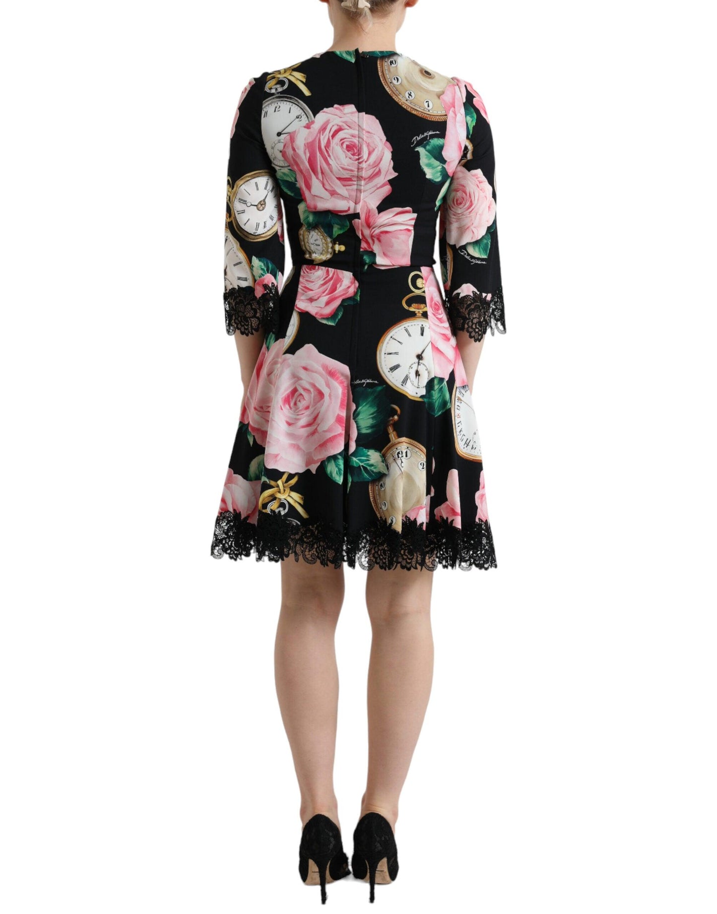 Dolce & Gabbana Enchanting Floral A-Line Dress with Sequined Detail - Arichezz.store