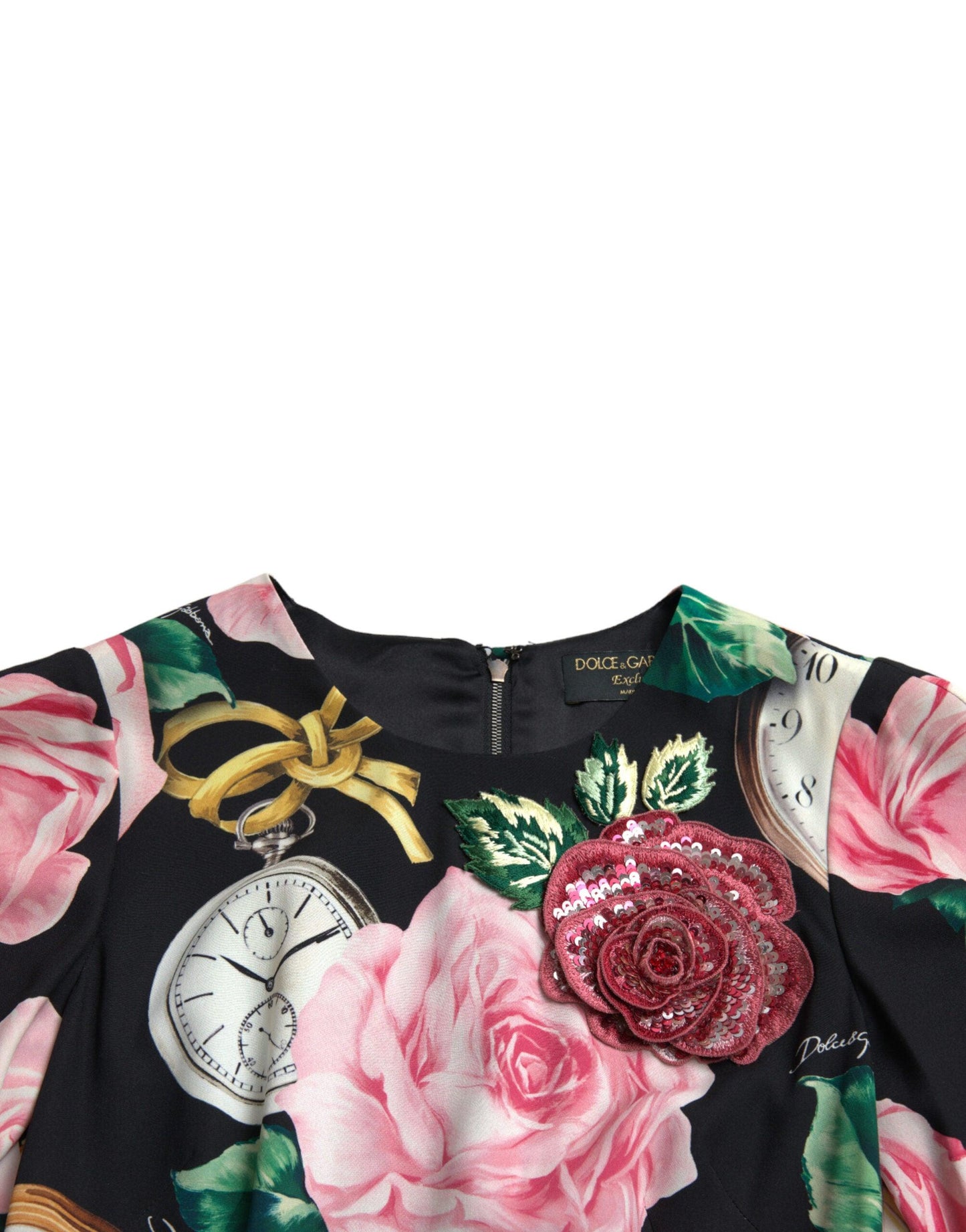 Dolce & Gabbana Enchanting Floral A-Line Dress with Sequined Detail - Arichezz.store