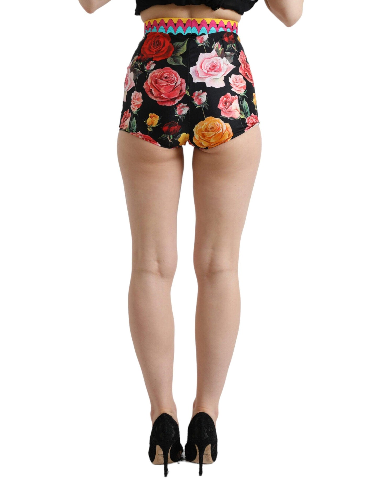 Dolce & Gabbana Multicolor Silk High Waist Hot Pants - Arichezz.store