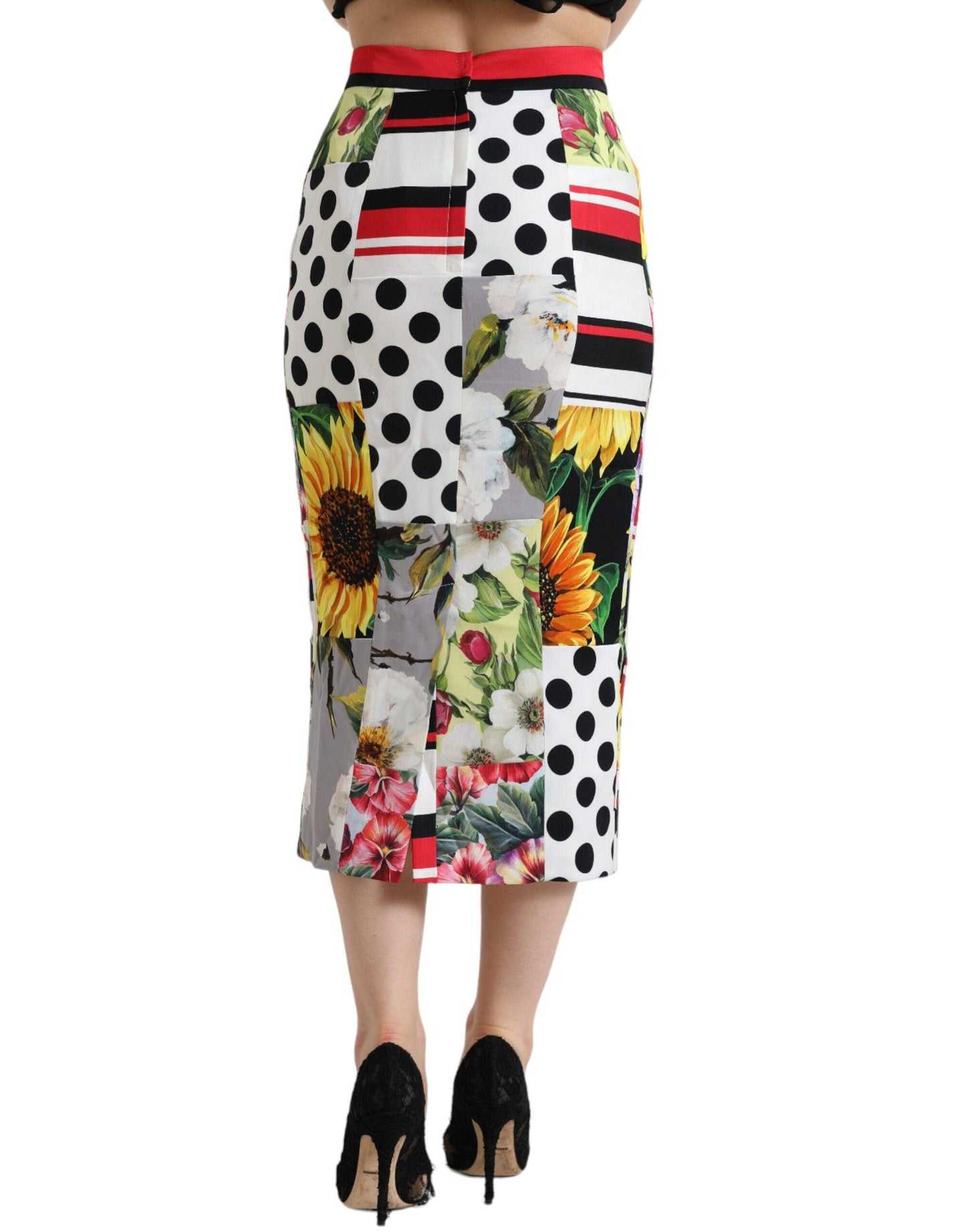 Dolce & Gabbana Glamorous High Waist Patchwork Midi Skirt - Arichezz.store