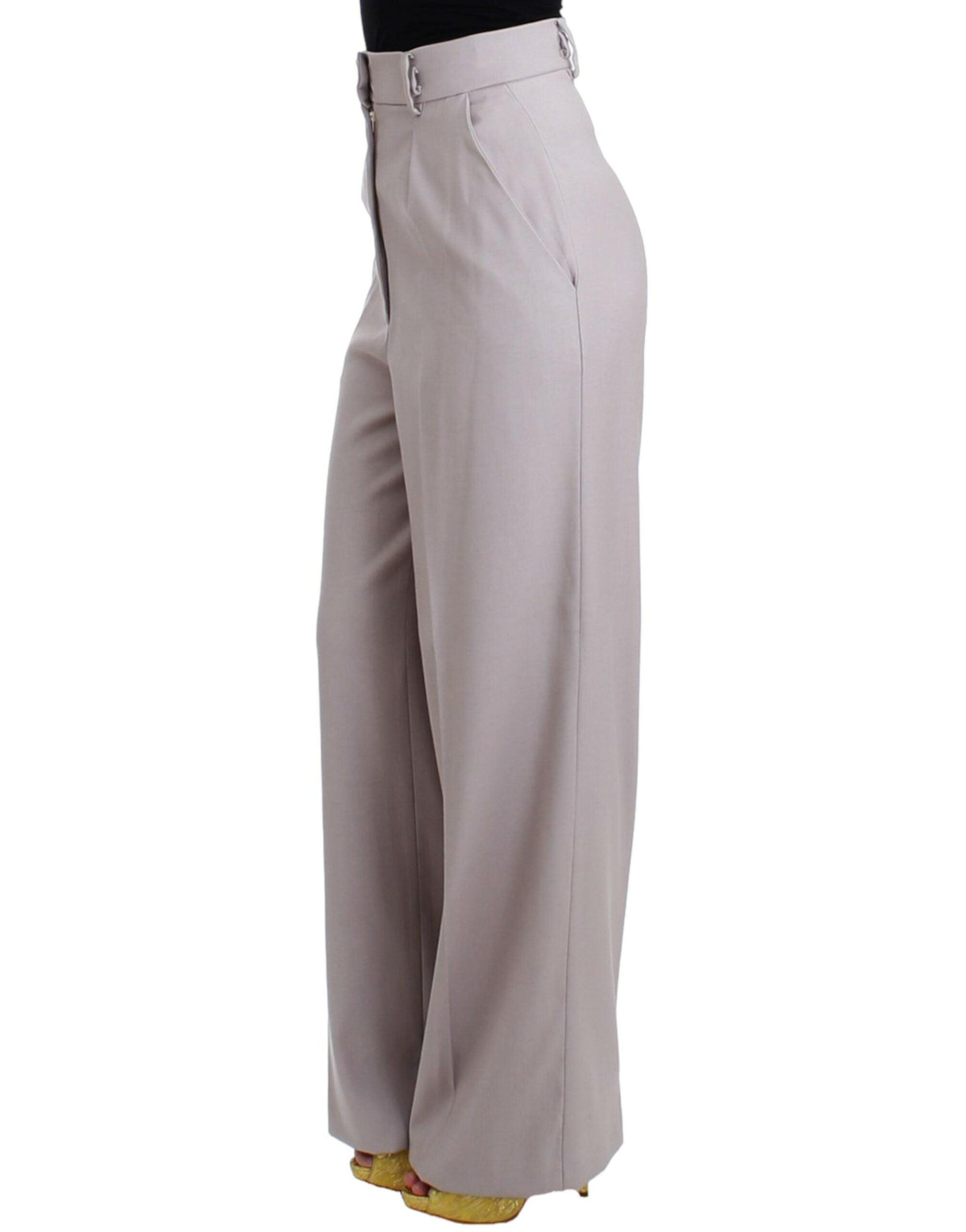 Cavalli Sophisticated High Waisted Gray Pants - Arichezz.store