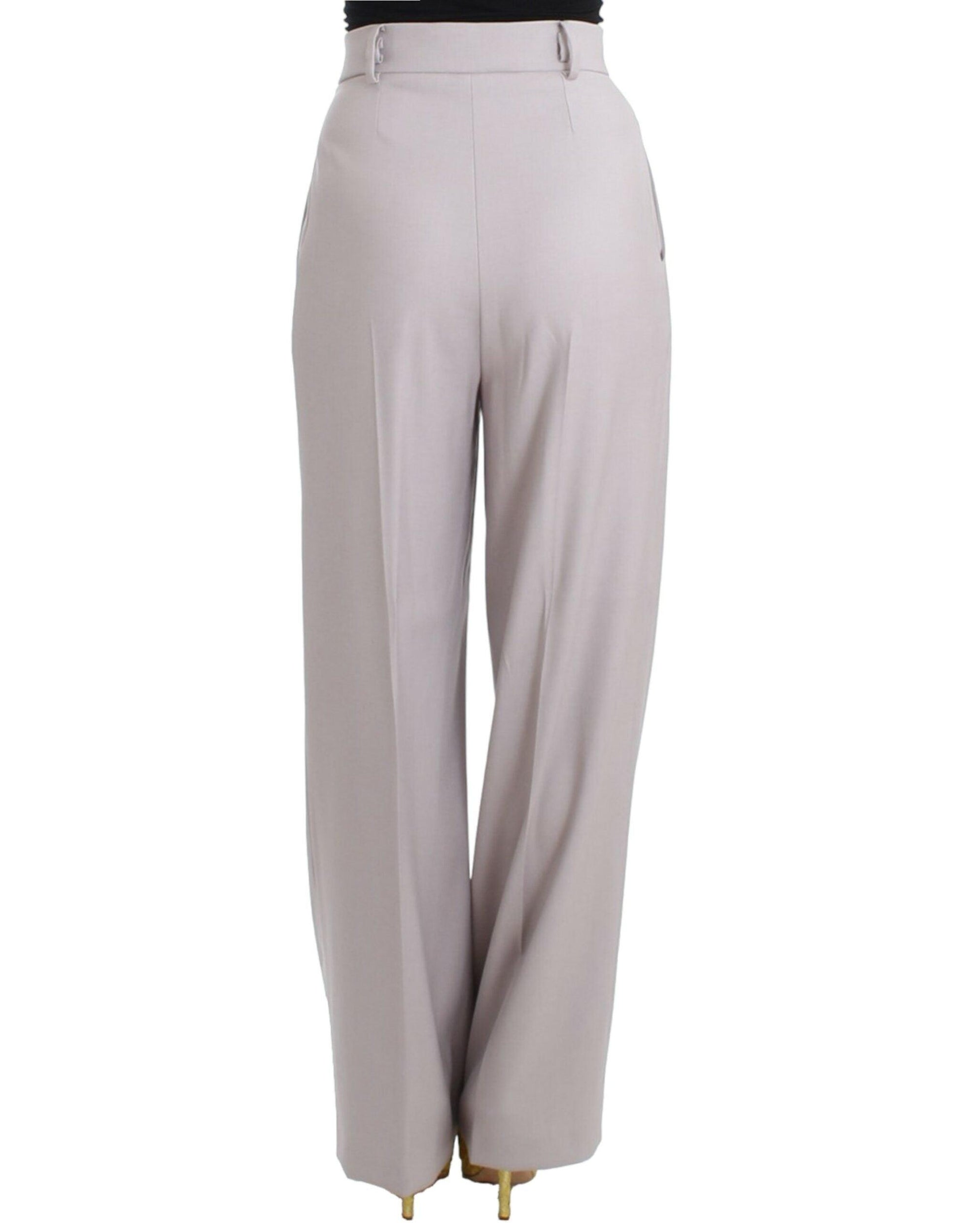 Cavalli Sophisticated High Waisted Gray Pants - Arichezz.store