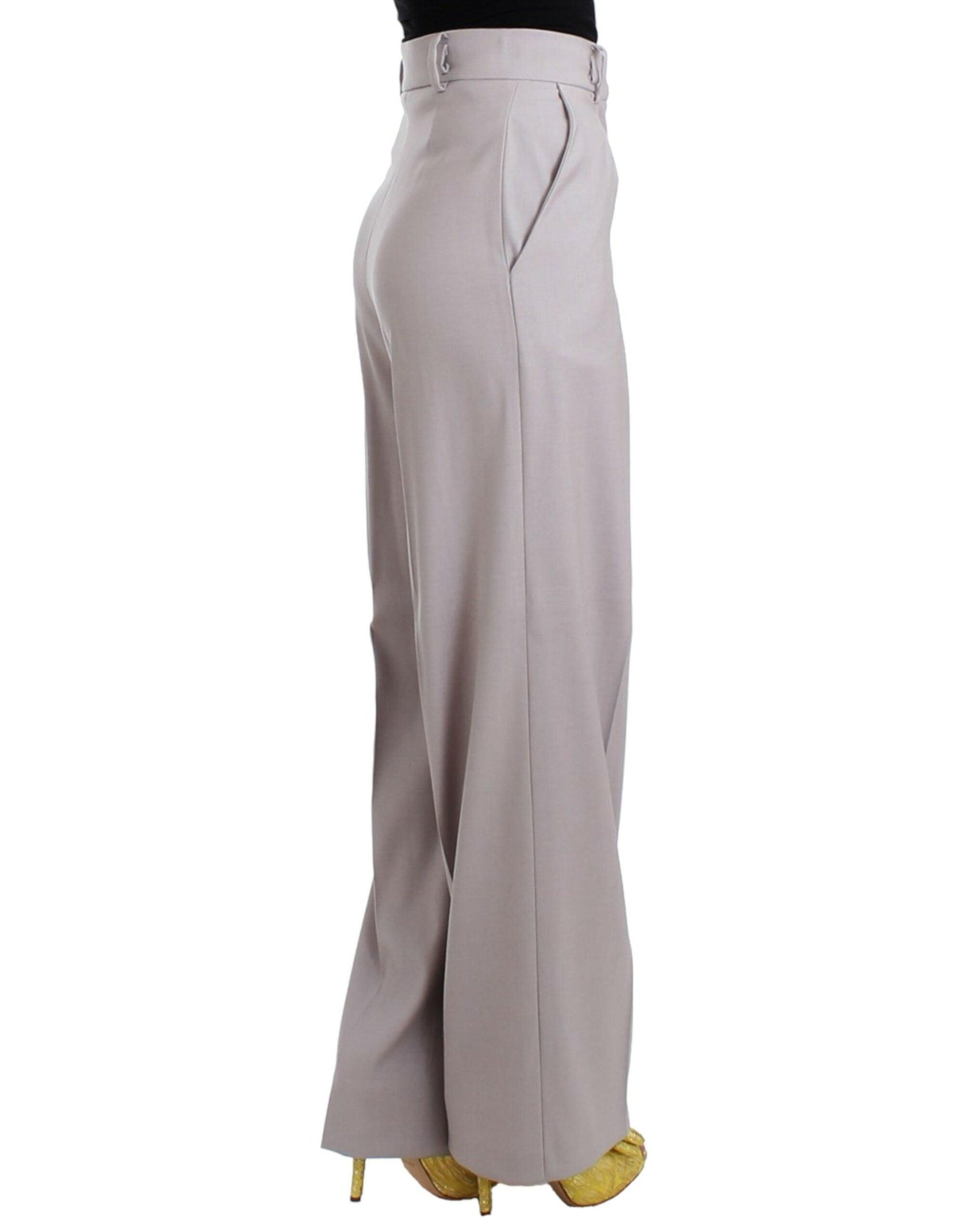 Cavalli Sophisticated High Waisted Gray Pants - Arichezz.store