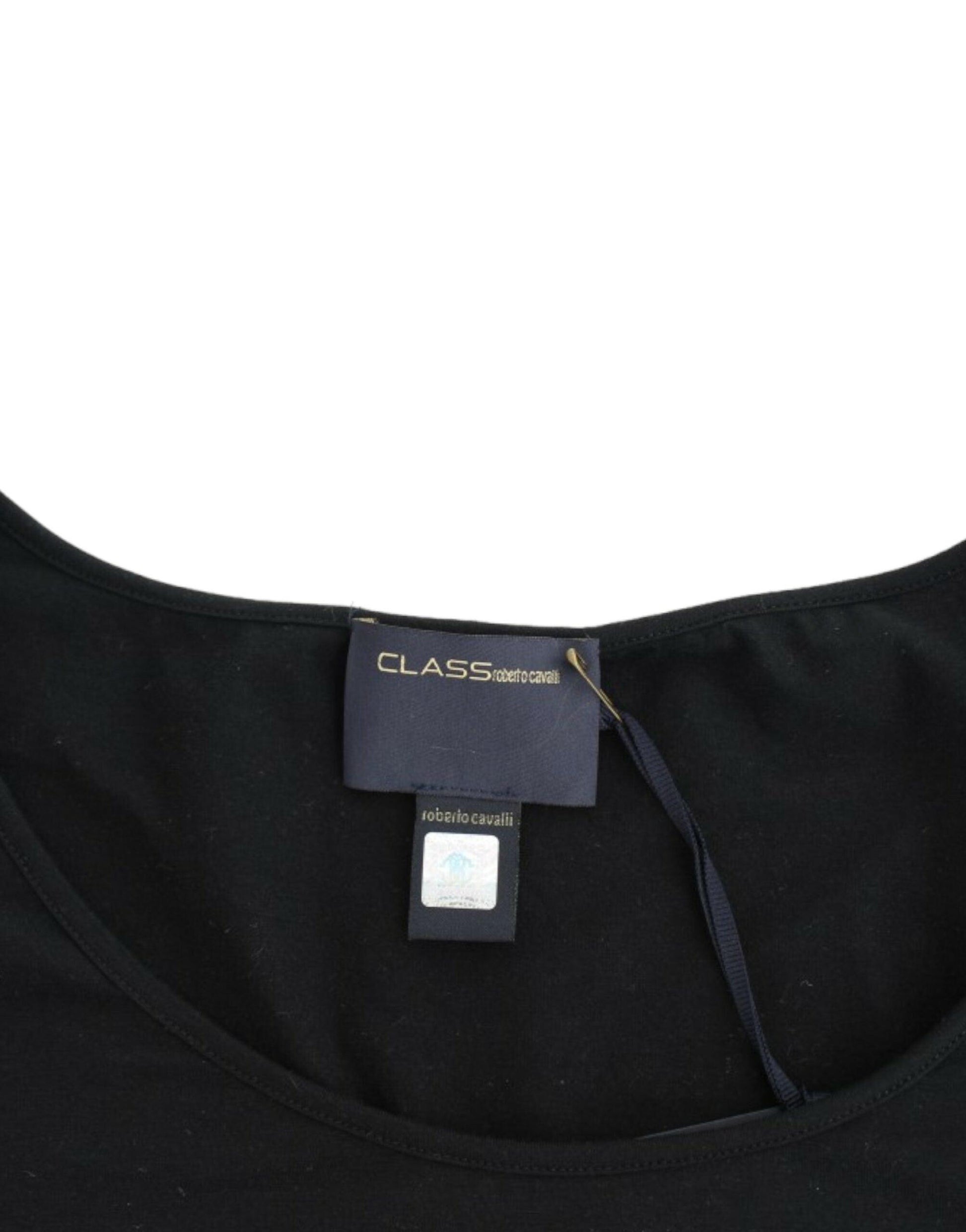 Cavalli Elegant Cap Sleeve Black Top - Arichezz.store