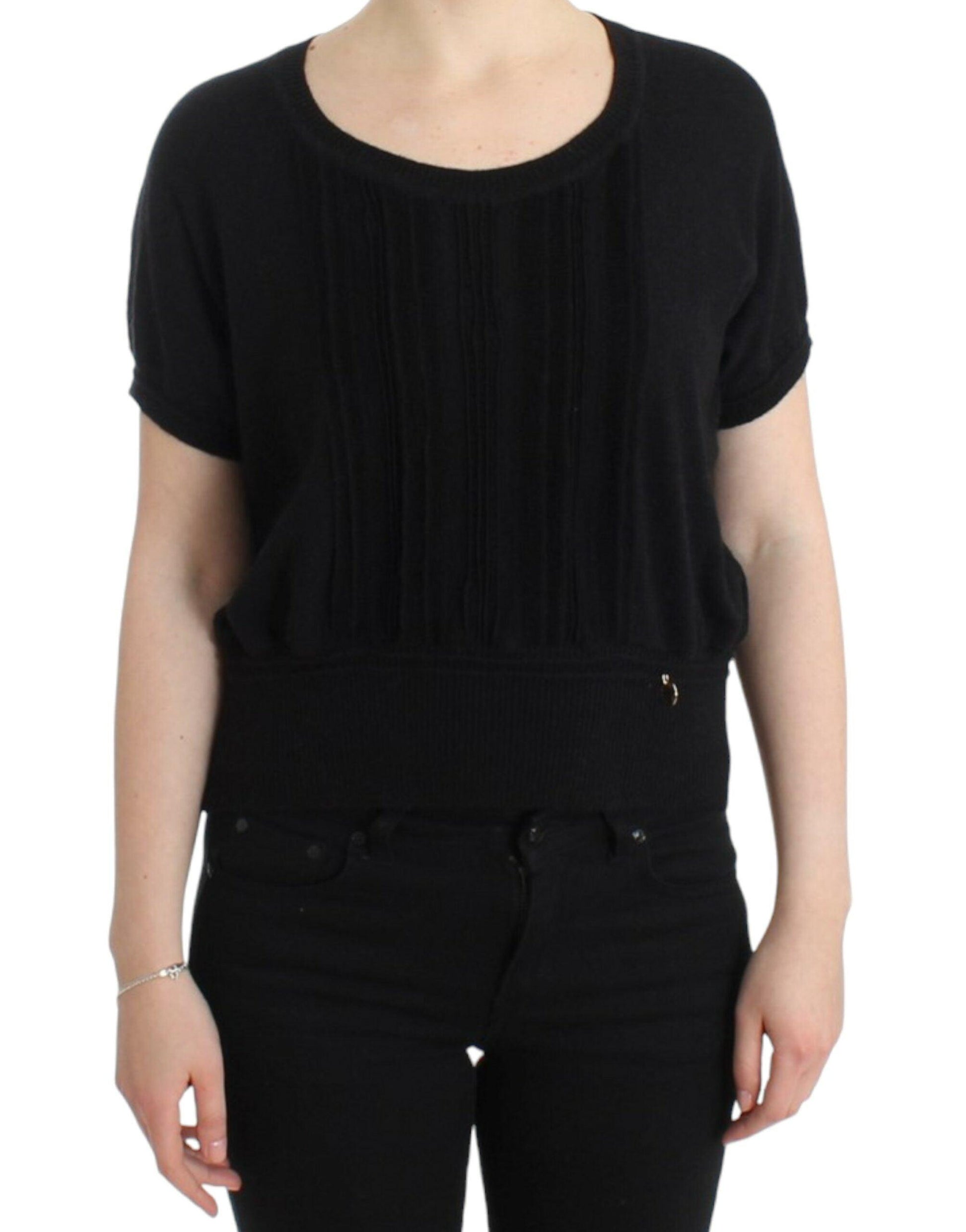 Cavalli Elegant Short Sleeved Black Jumper - Arichezz.store