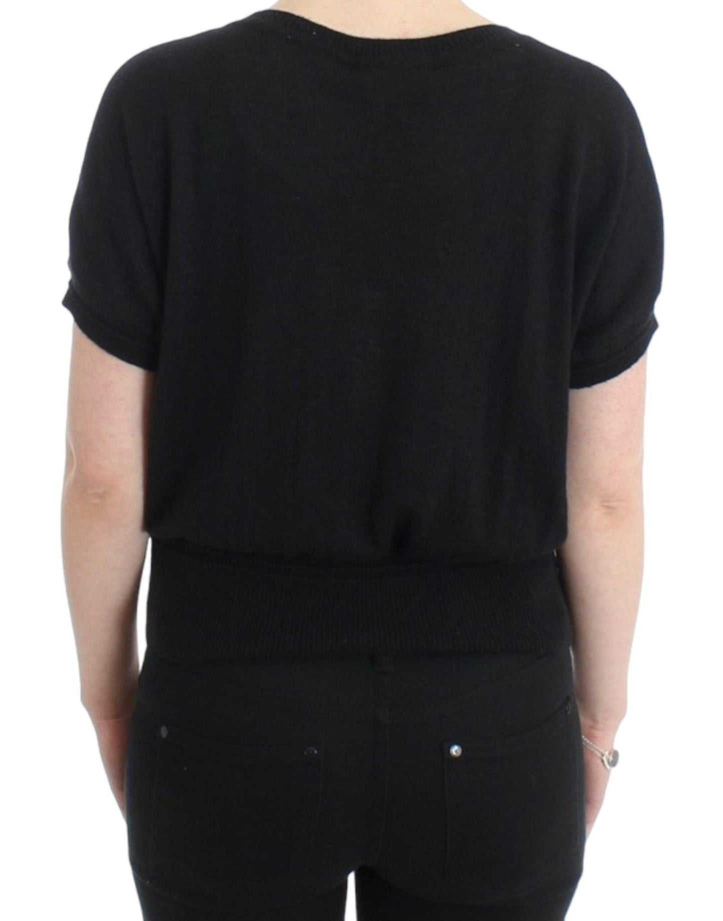 Cavalli Elegant Short Sleeved Black Jumper - Arichezz.store