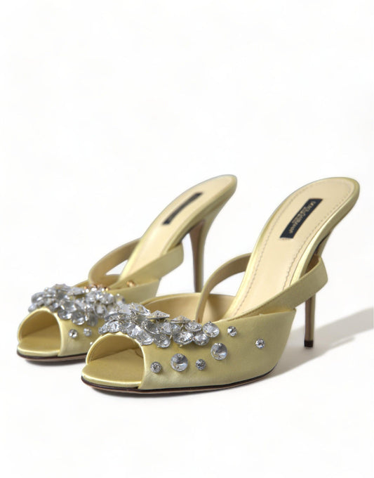 Dolce & Gabbana Crystal Embellished Silk Sandals - Arichezz.store