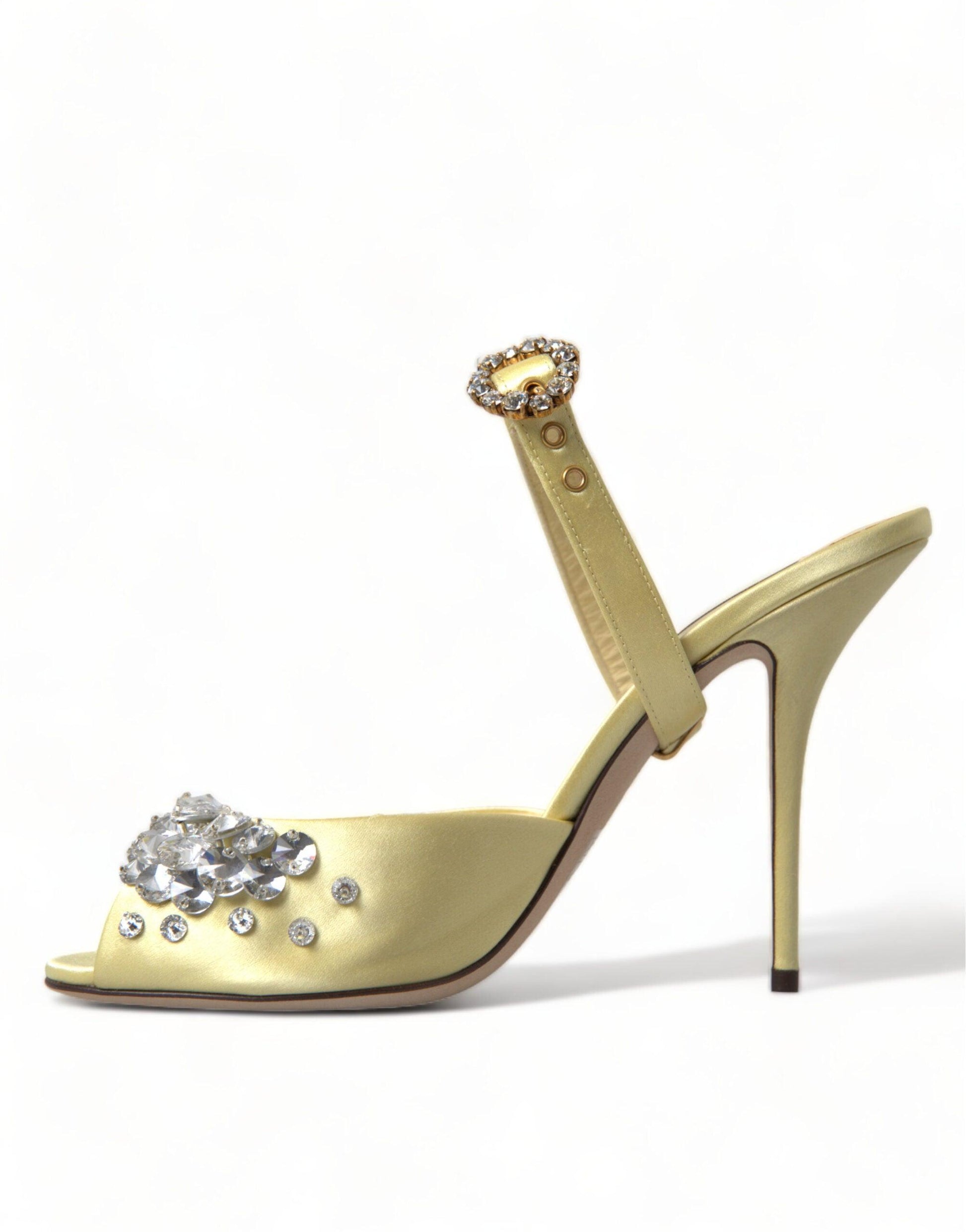 Dolce & Gabbana Crystal Embellished Silk Sandals - Arichezz.store