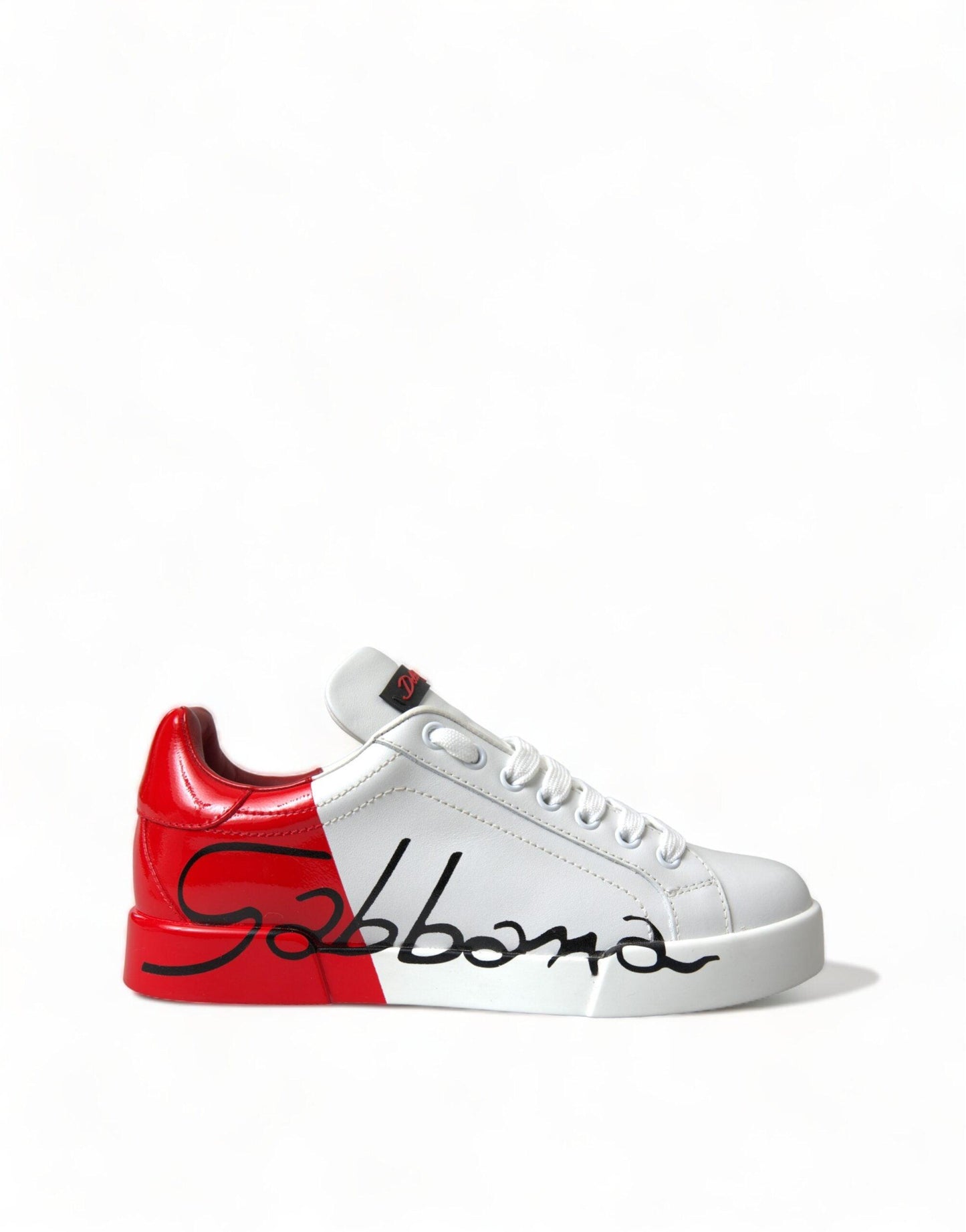 Dolce & Gabbana Elegant White Leather Portofino Sneakers - Arichezz.store