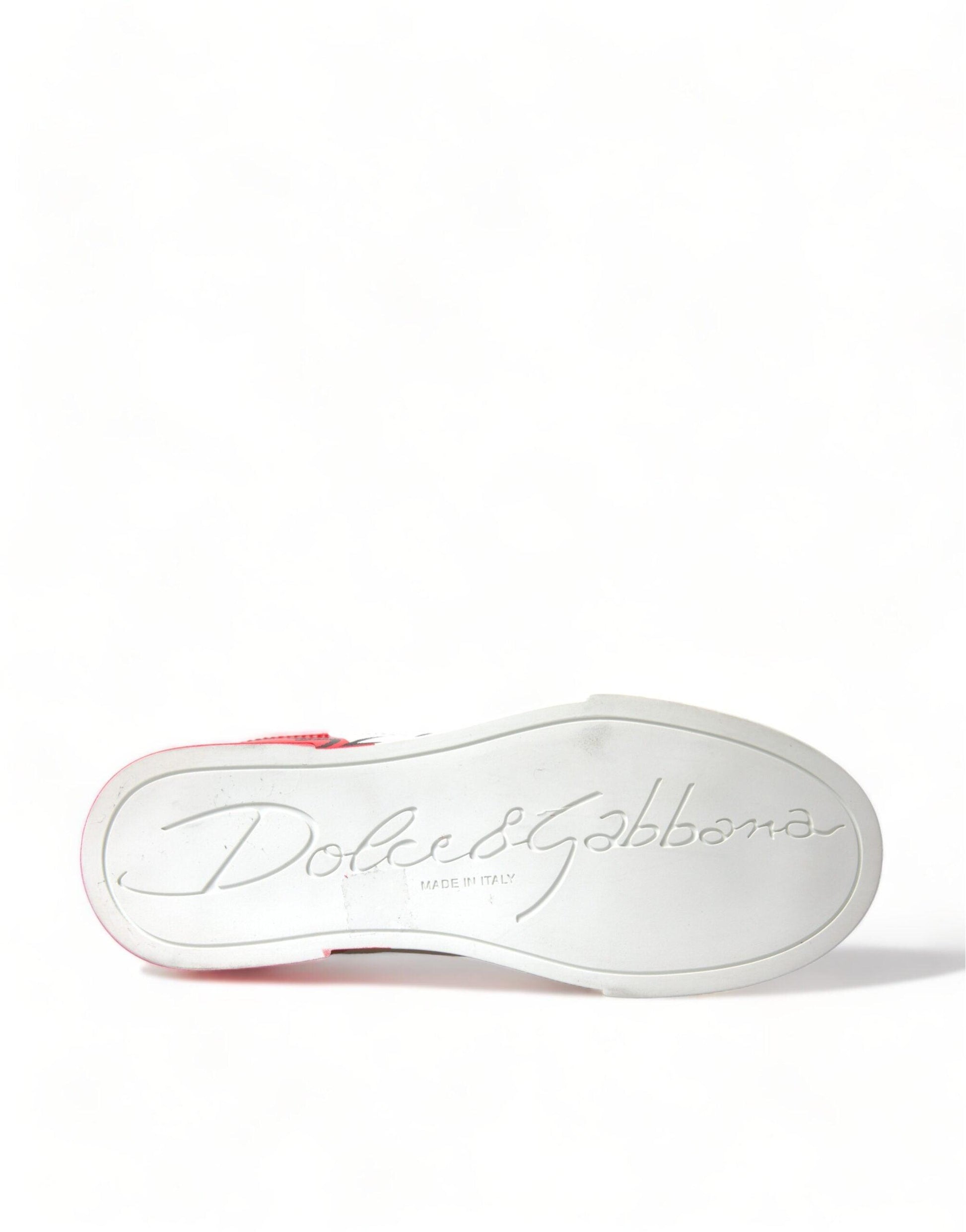 Dolce & Gabbana Elegant White Leather Portofino Sneakers - Arichezz.store