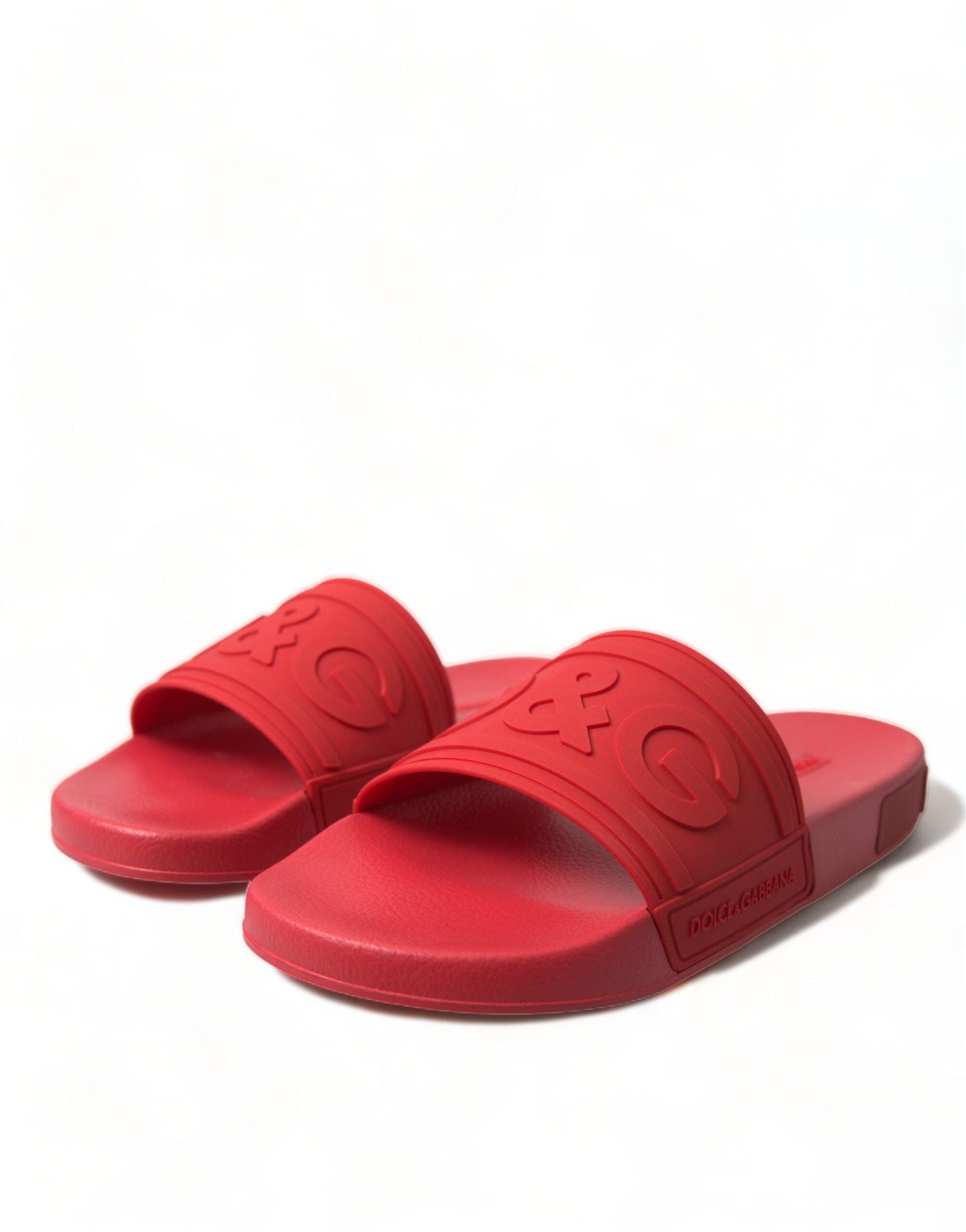 Dolce & Gabbana Radiant Red Men's Slide Sandals - Arichezz.store