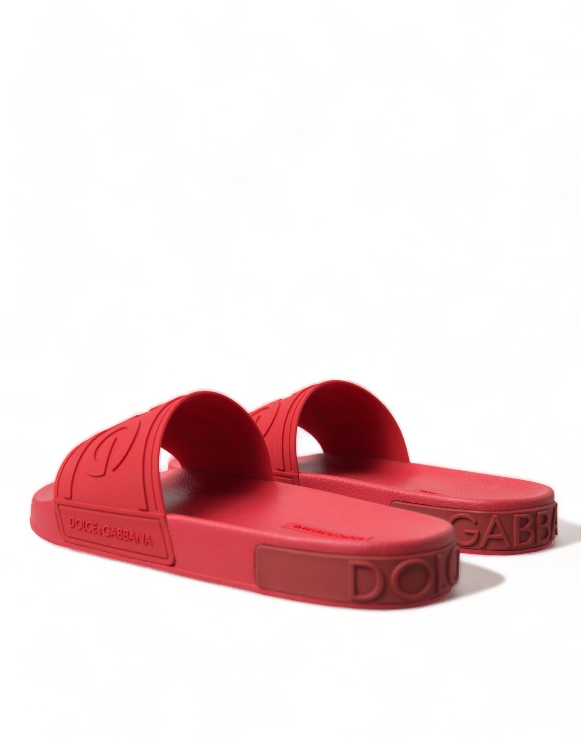 Dolce & Gabbana Radiant Red Men's Slide Sandals - Arichezz.store