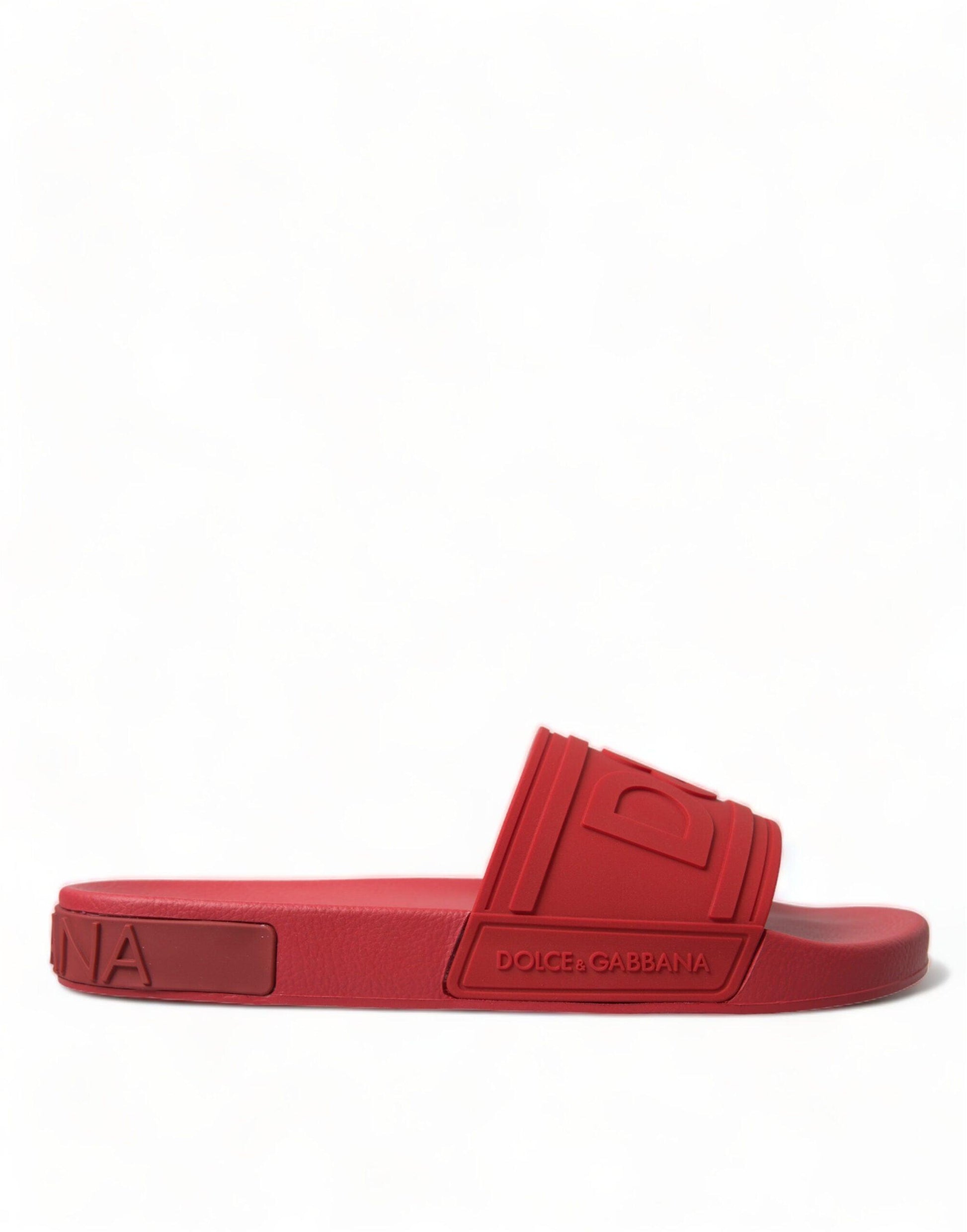 Dolce & Gabbana Radiant Red Men's Slide Sandals - Arichezz.store