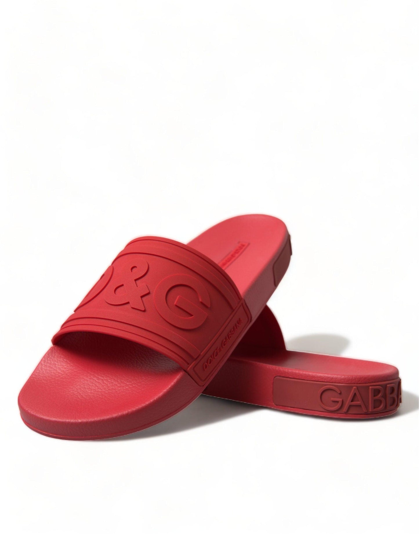 Dolce & Gabbana Radiant Red Men's Slide Sandals - Arichezz.store