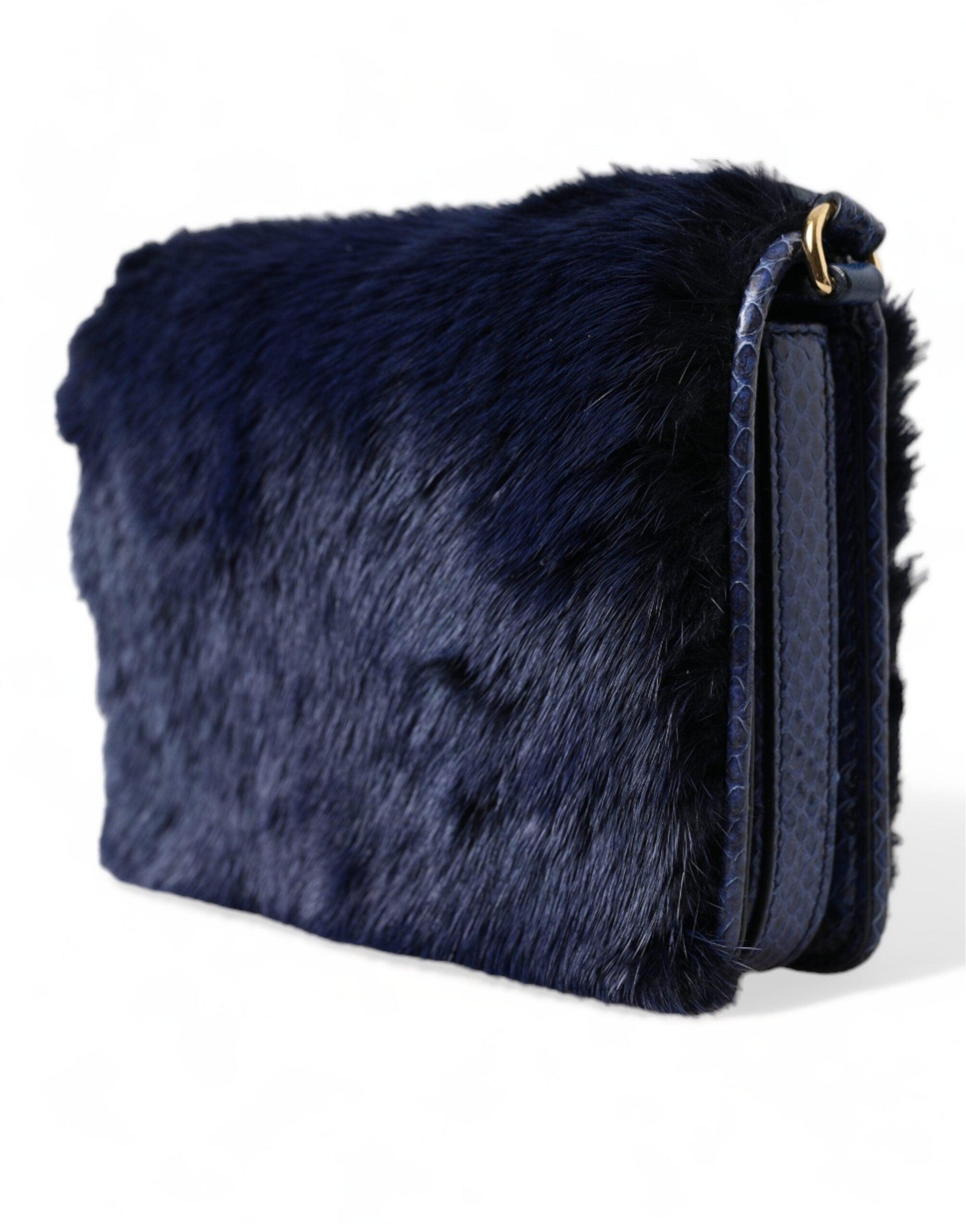 Dolce & Gabbana Exquisite Blue Mink Fur Shoulder Bag - Arichezz.store