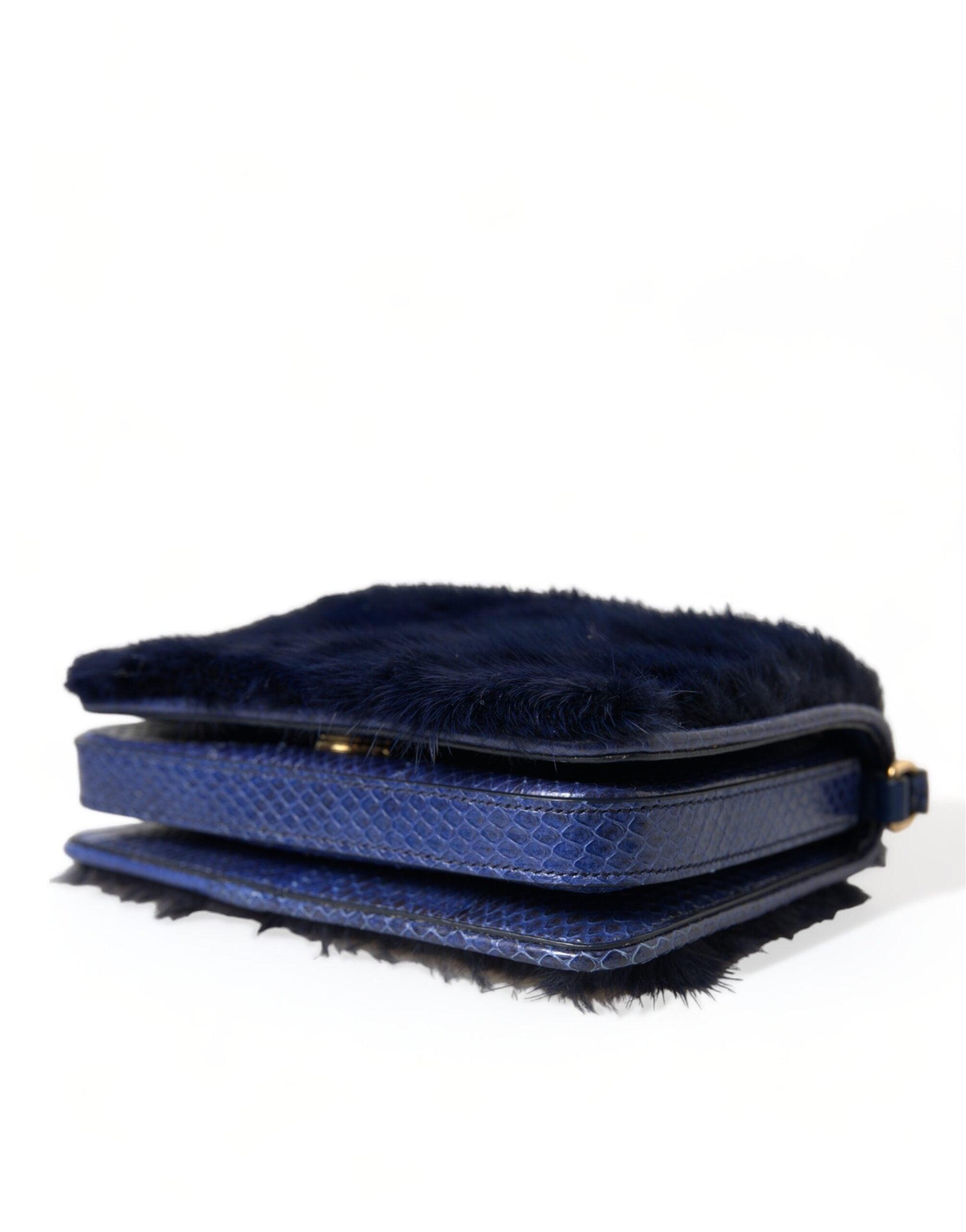 Dolce & Gabbana Exquisite Blue Mink Fur Shoulder Bag - Arichezz.store