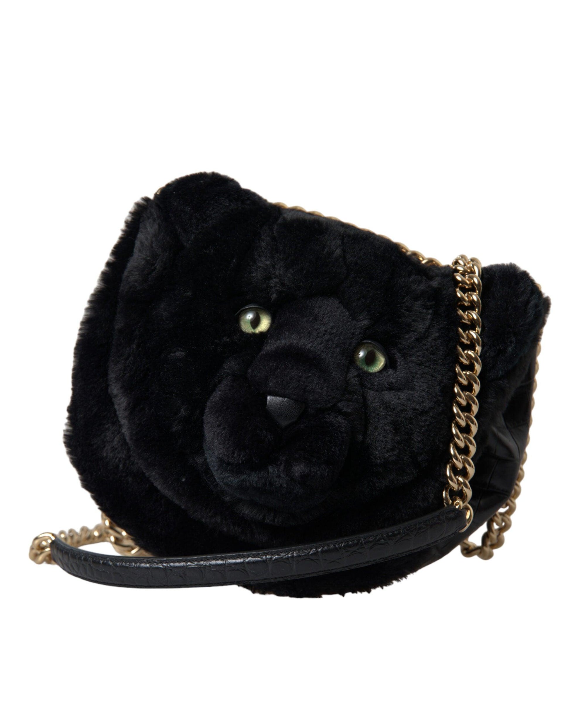 Dolce & Gabbana Exquisite Croc-Embossed Panther Shoulder Bag - Arichezz.store