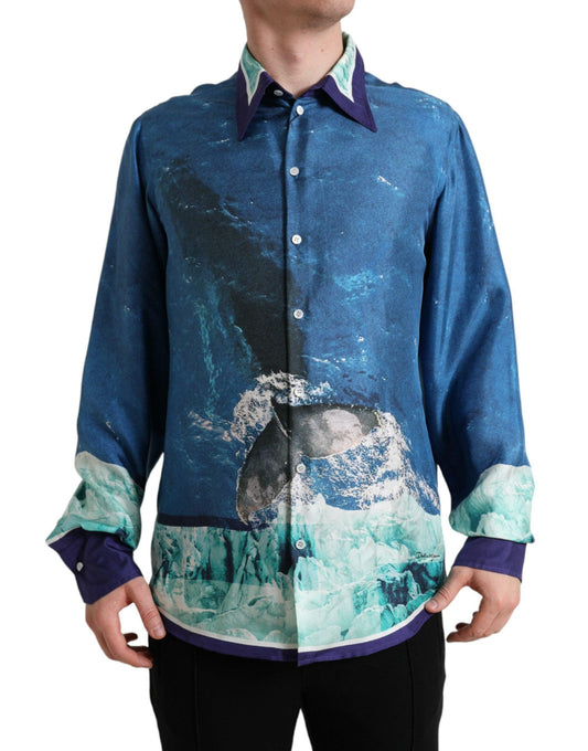 Dolce & Gabbana Elegant Ocean Print Silk Shirt - Arichezz.store