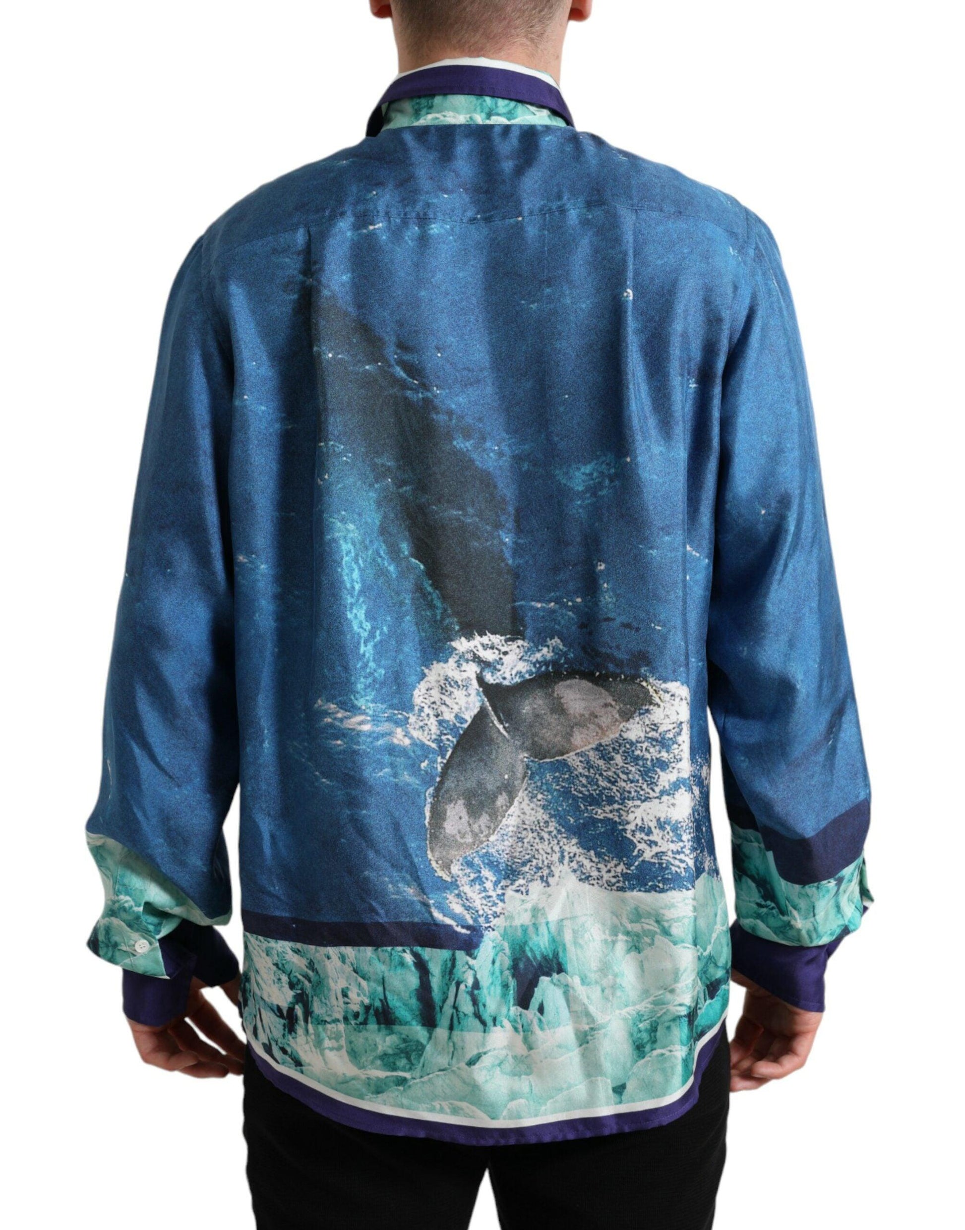 Dolce & Gabbana Elegant Ocean Print Silk Shirt - Arichezz.store