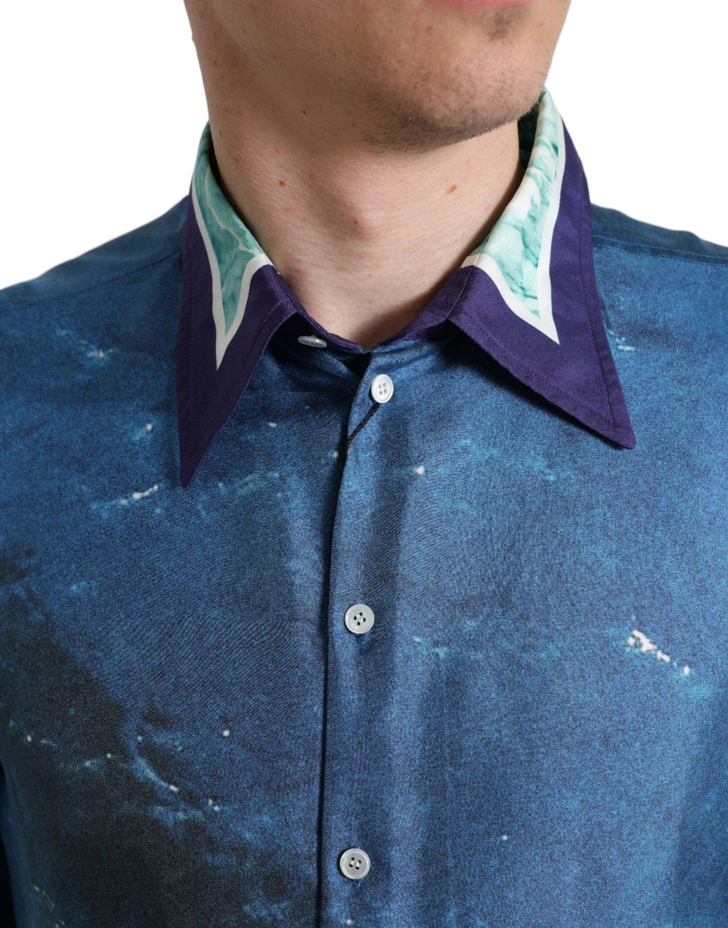 Dolce & Gabbana Elegant Ocean Print Silk Shirt - Arichezz.store