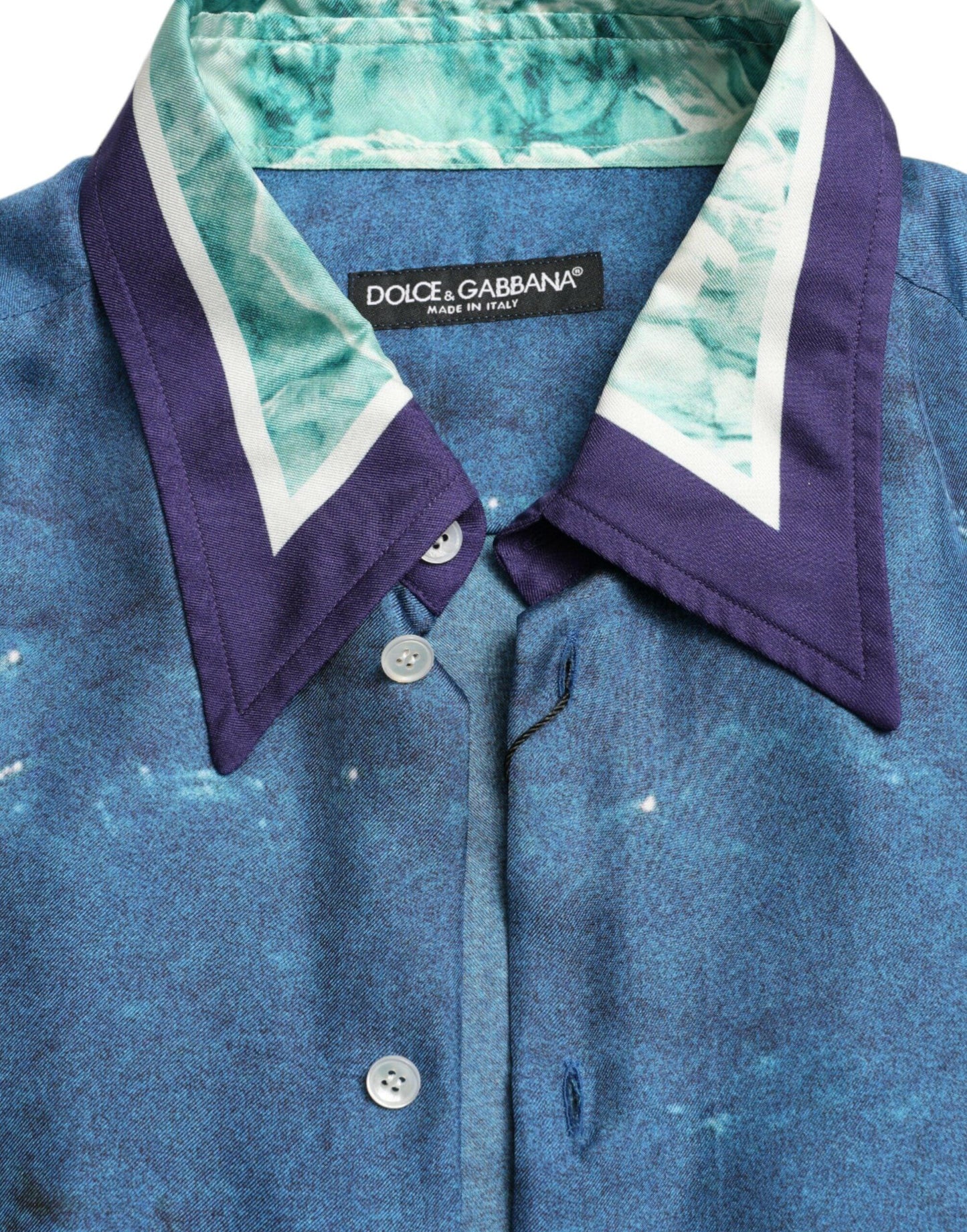 Dolce & Gabbana Elegant Ocean Print Silk Shirt - Arichezz.store