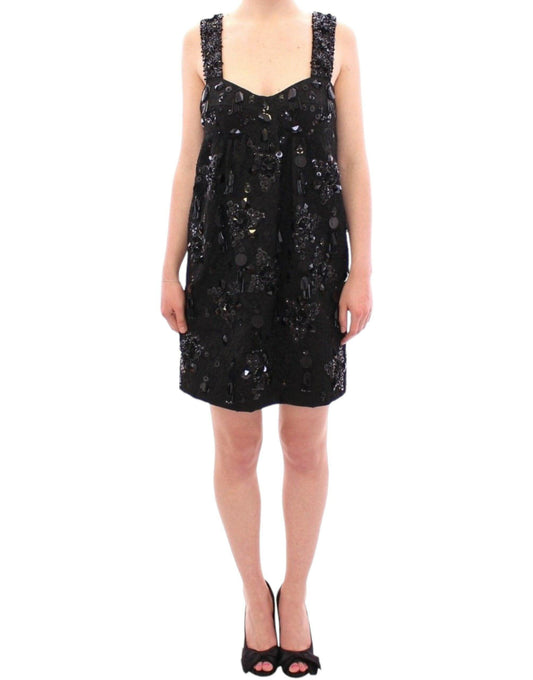 Dolce & Gabbana Elegant Sequined Floral Mini Shift Dress - Arichezz.store