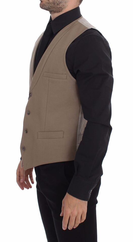 Dolce & Gabbana Elegant Beige Cotton Dress Vest – Slim Fit - Arichezz.store